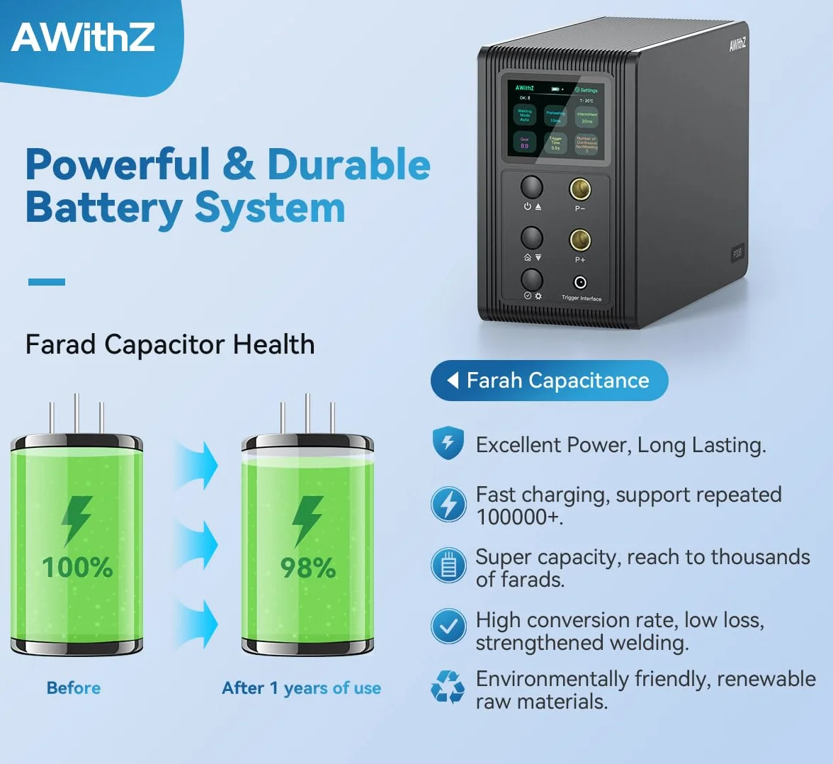 21.8KW Saldatrice a Punti con Condensatore Farad, supporta saldatura rame/nichel puro/nichel/nichel placcato. Per 18650, LiFePO4 batteria al litio