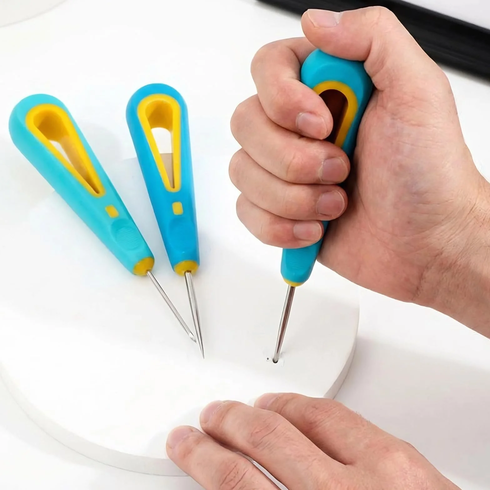 3 stampi in silicone per punzonatura, per corda, per cucito, per punzonatura, per stoppino, per trapano a mano, per candele, accessori fai da te, strumenti per la produzione di candele