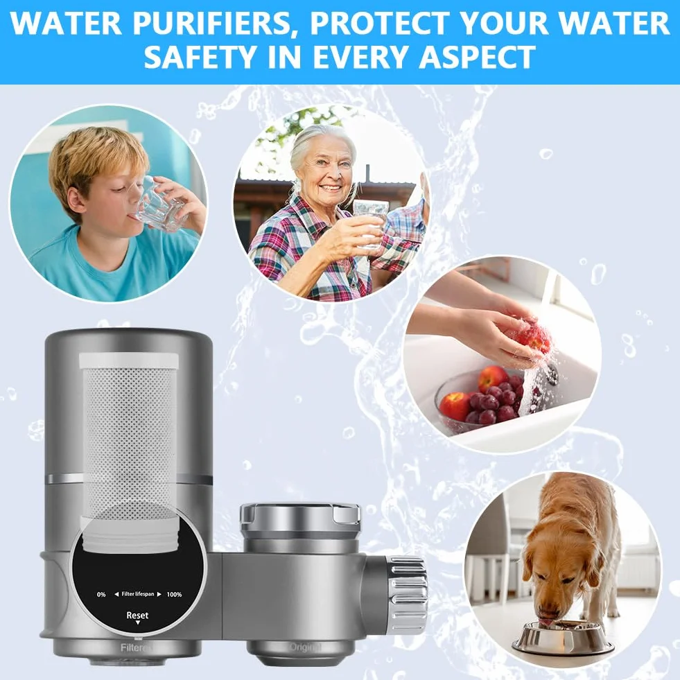 HOTUT Cartucce Filtro Acqua Ricambio per Rubinetto, Set 2 Filtri da Cucina, Carbone Attivo, Pesticidi, Metalli Pesanti