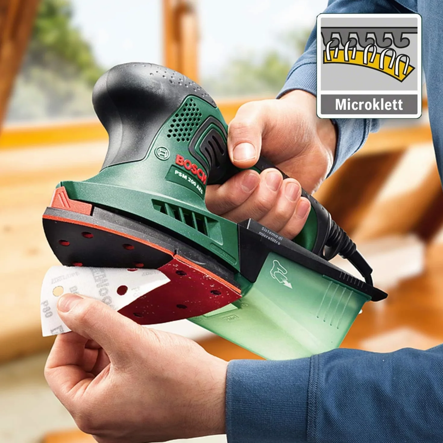 Bosch PSM 200 AES Levigatrice palmare 200 W SystemBox M