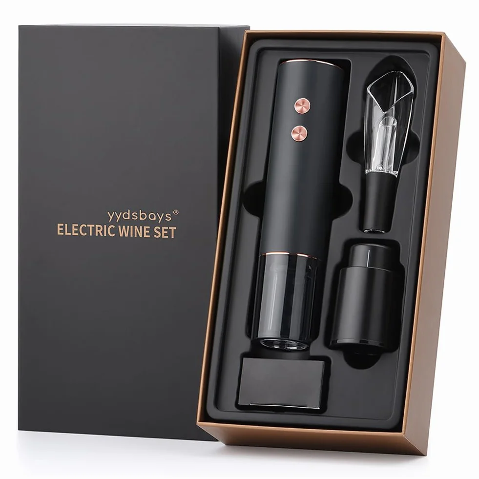 Cavatappi Elettrico per Vino Apribottiglie Elettrici Automatico Professionale per Gli Amanti del Vino Regalo di Lusso (Oro, Set, Scatola Regalo, Ricaricabile)