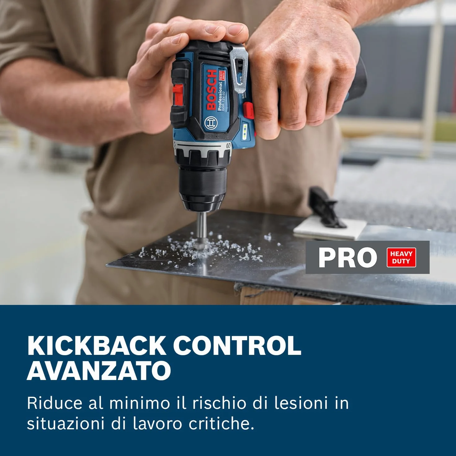 Bosch Professional 12V System Trapano-avvitatore a batteria GSR 12V-32 (Advanced KickBack Control, motore brushless, incl. 2.0 Ah, GAL 12V-20, acc., inserto P&C, borsa portautensili)