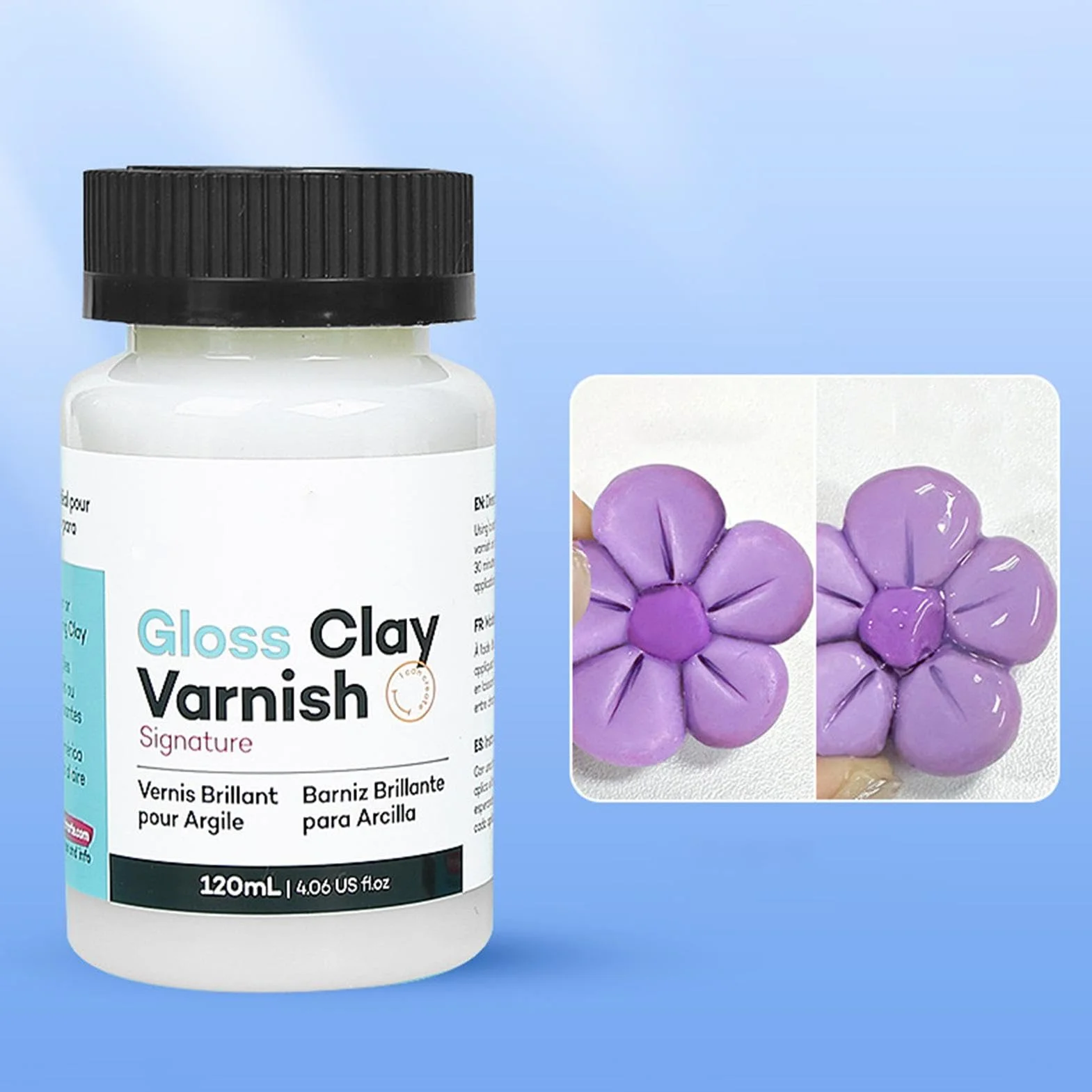 Vernice per argilla ad asciugatura all'aria, Vernice per ceramiche di argilla asciutta, Vernice lucida per PolymerClay e Air Dry Clay, Air Dry Clay Glaze Clay Gloss, Stone Modeling Clay Polish, per