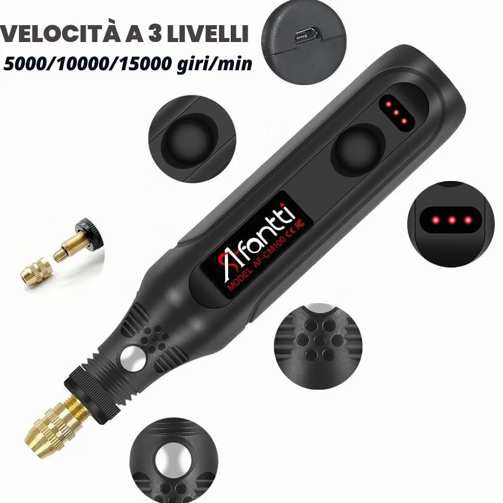 Mini Utensile Rotante Multifunzione Senza Fili 101 Accessori Smerigliatrice Levigatore