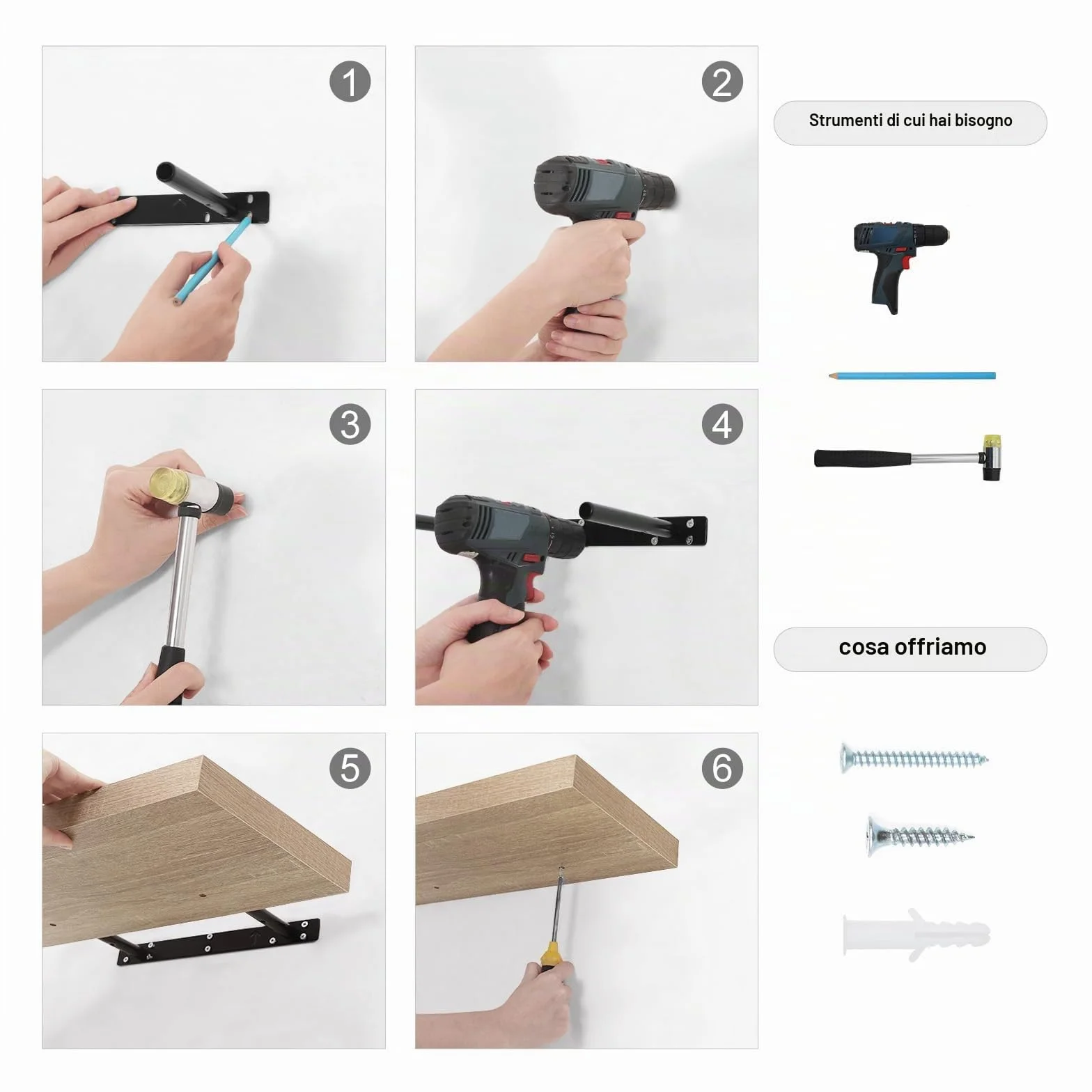 EUGAD Mensola a Muro, Scaffale a Parete in Legno MDF, 50cm, Rovere dorato, Mensola Multiuso a Scomparsa Decorazione per Soggiorno, Camera da Letto, Salotto
