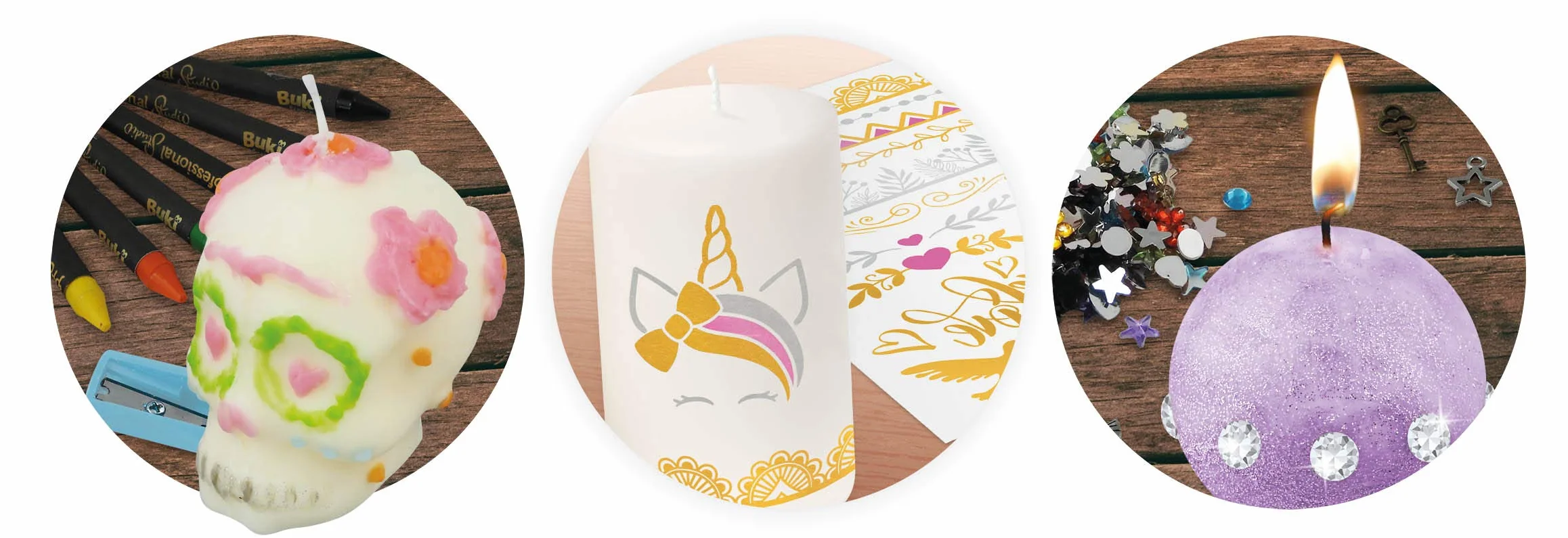BUKI 5420 - Candele professionali da studio, multicolore