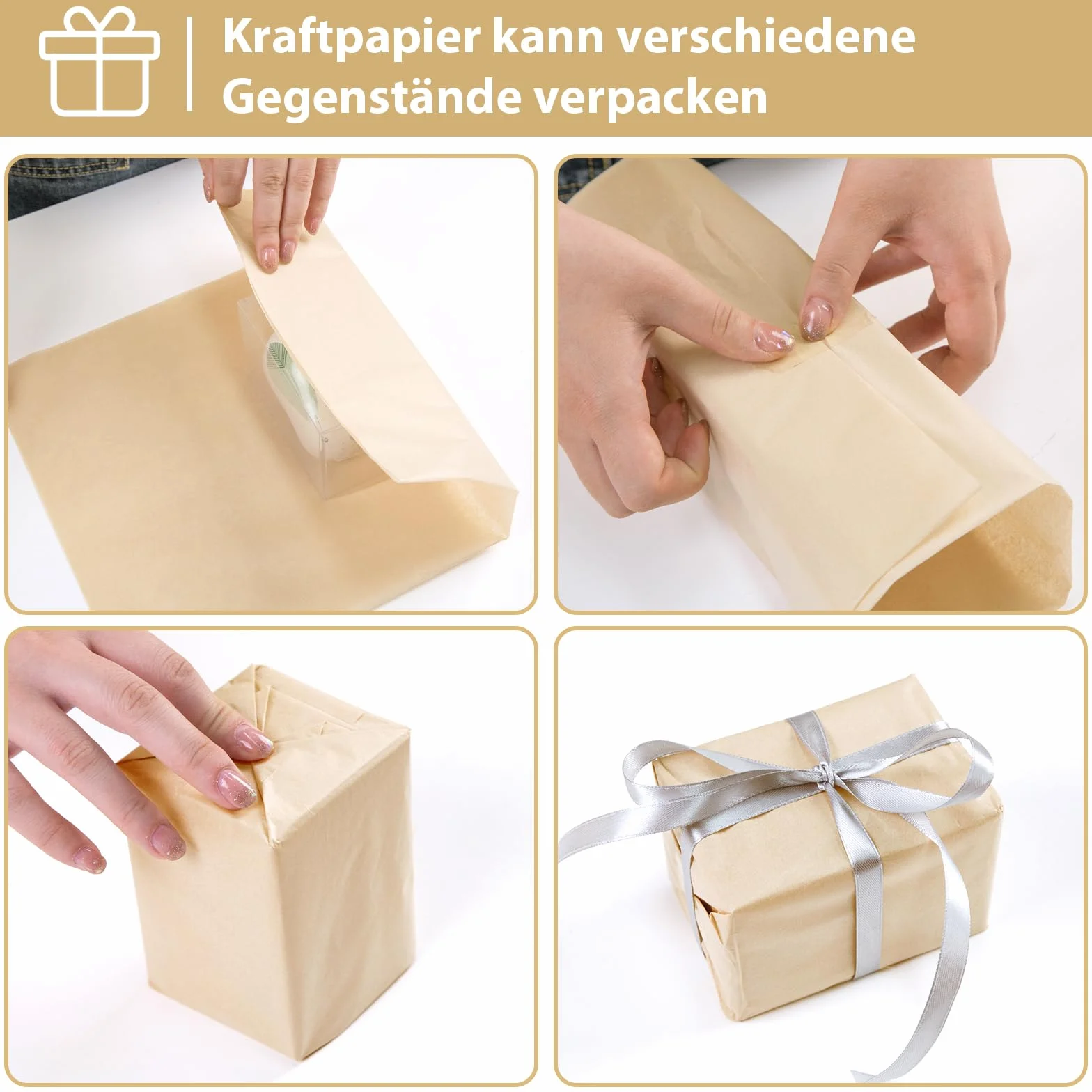 VGOODALL 75 fogli carta velina Kraft 50x35 cm marrone