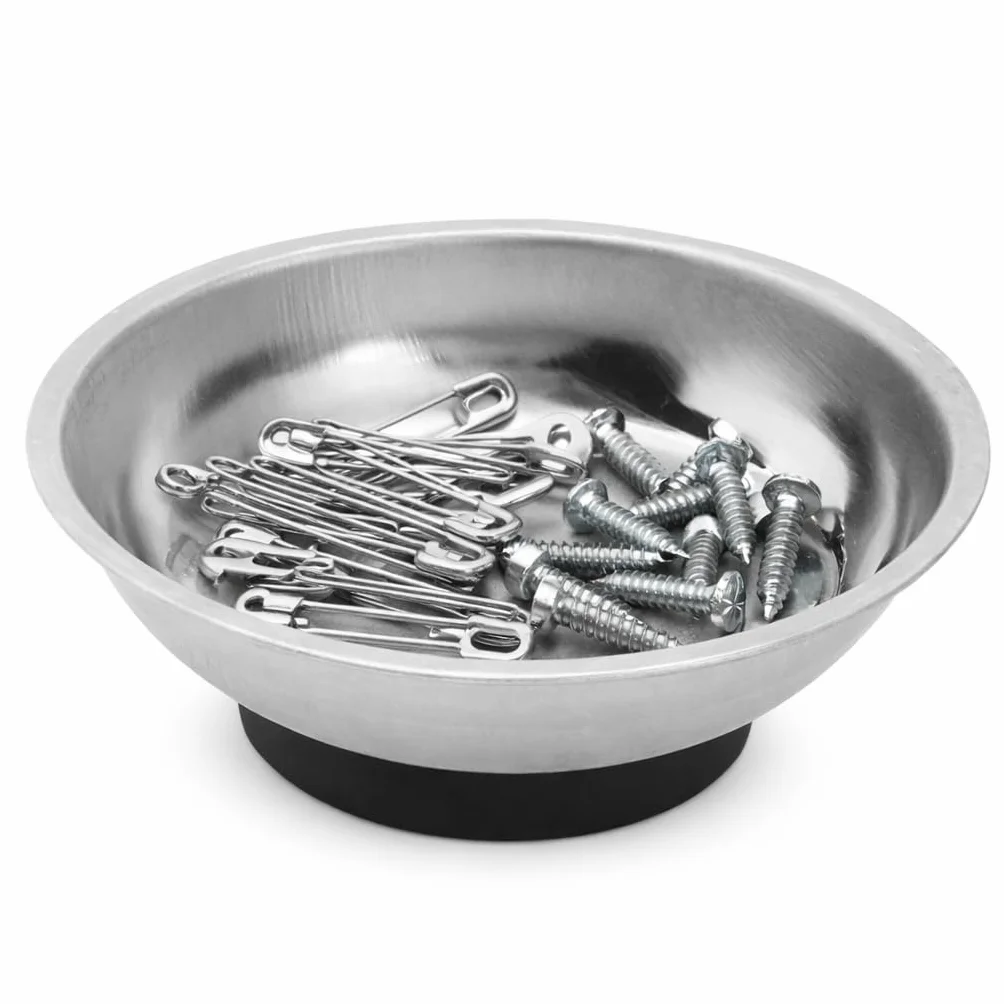 Terryshop74® Piatto Ciotola Magnetica 3 Pollici (75 mm) – Vaschetta Porta Viti Magnetica in Acciaio Inox per Officina, Meccanica, Fai da Te, Auto e Laboratorio