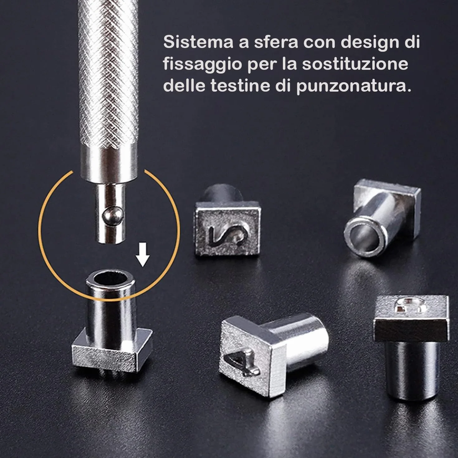 37 Pezzi Timbro per Pelle Timbro in Rilievo Punzoni per Metallo 6,5mm Timbri Alfabeto A-Z e Numero 0-9 Timbri in Metallo Punzoni Numerici per Metallo con Maniglie per DIY Artigianato in Pelle