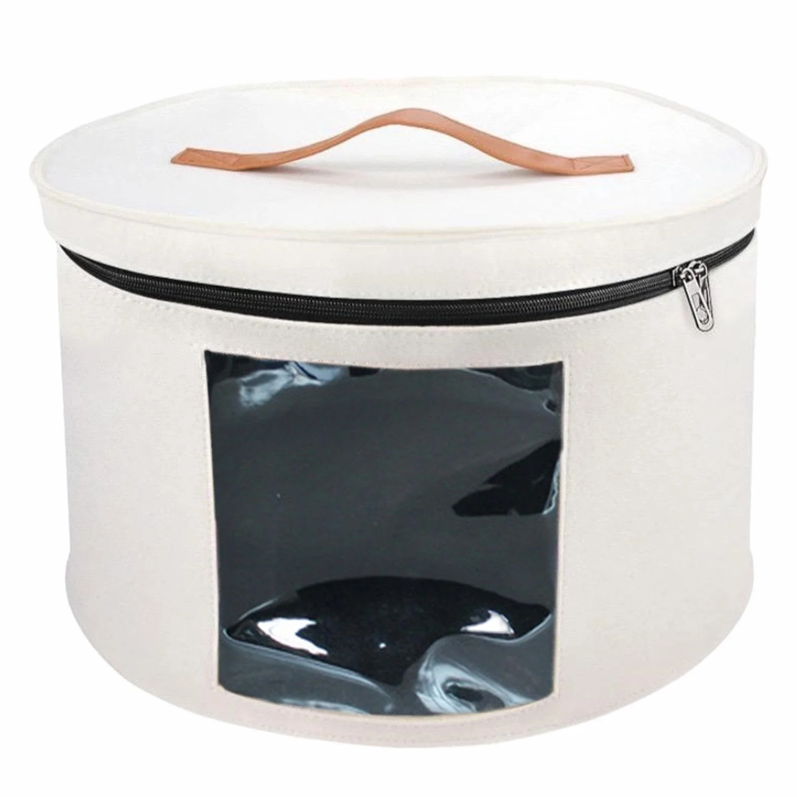 Baoblaze Scatola per Cappelli con Coperchio Antipolvere Pieghevole Rotonda Bianco 40x26 cm