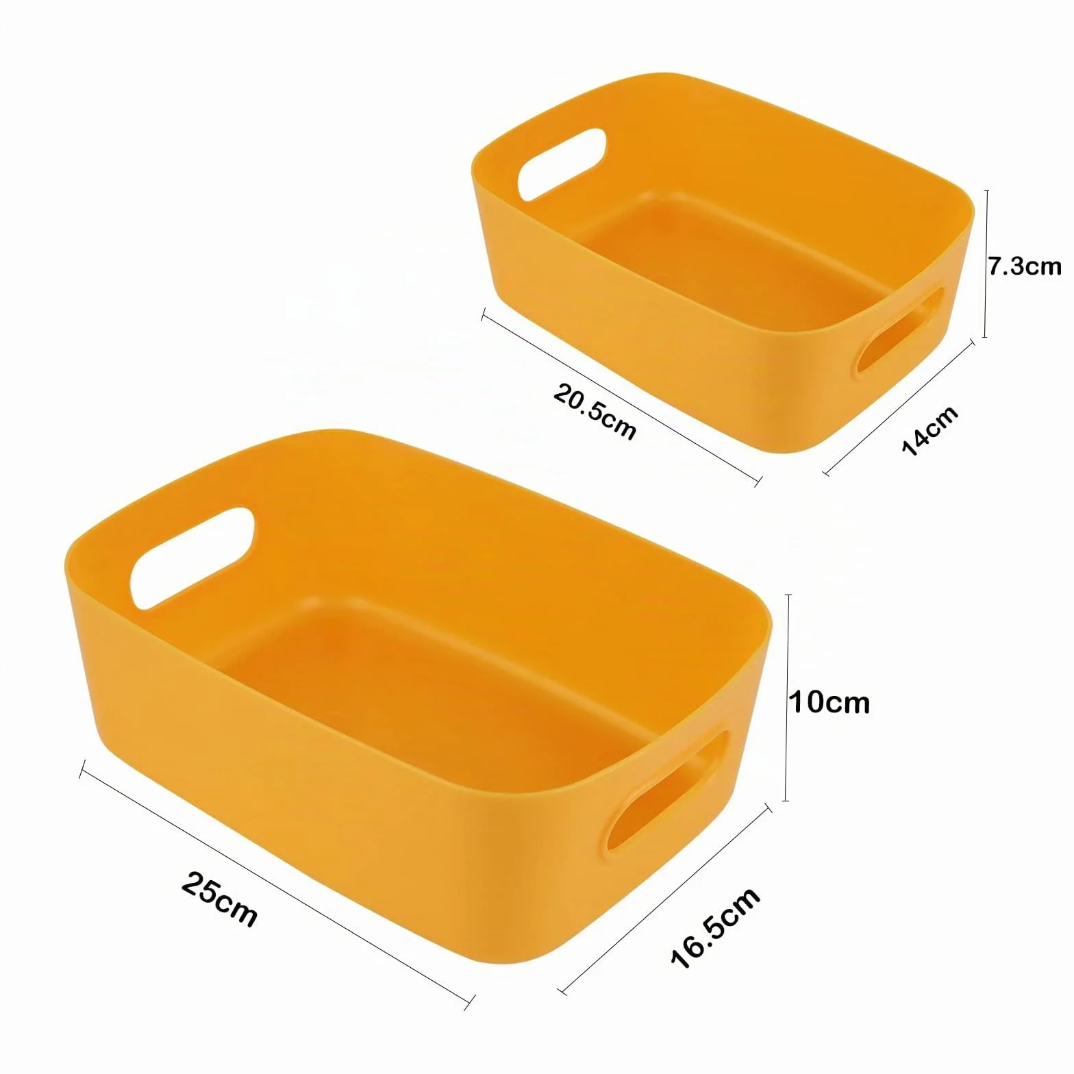 Cestini Portaoggetti di Plastica con Maniglia, Organizer per Cucina Armadio Ufficio Bagno Casa, 10 Pezzi 2 Dimensioni