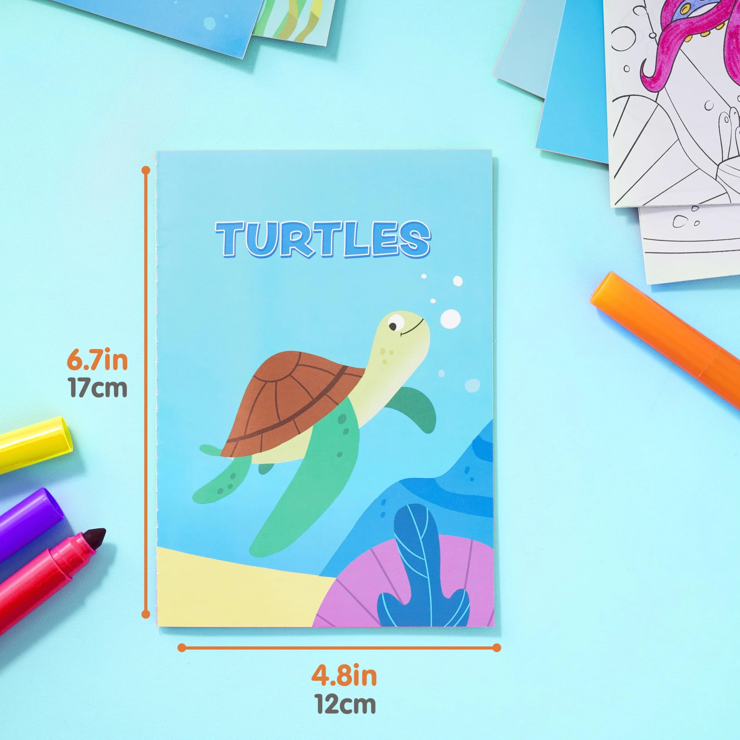 JOYIN - Set da 24 Libri da Colorare Oceano per Bambini, Mini libri attività con animali marini - Bomboniere, regali di compleanno, premi per la scuola