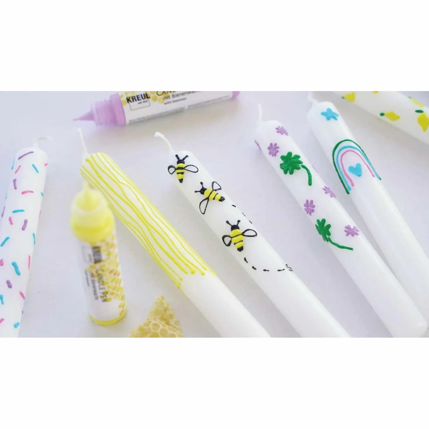 KREUL 49714 - Penna per Candele, Oro, 29 ml, Penna per Candele con Punta fine, Vernice con Cera d'api per Decorare e dipingere Le Candele
