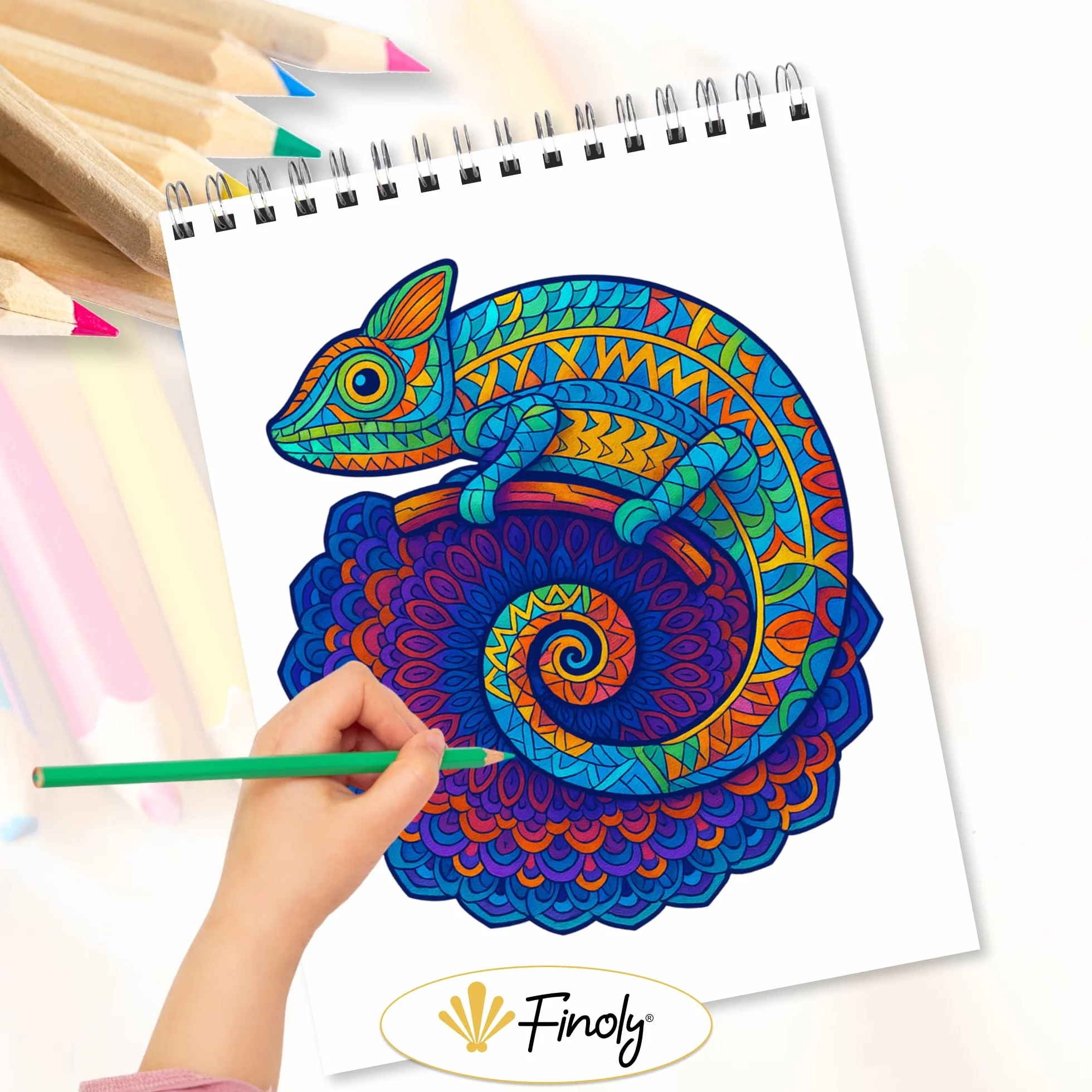Libro Mandala da Colorare Adulti Magical Patterns 30 Illustrazioni Originali A4 Carta Premium Rilegatura a Spirale