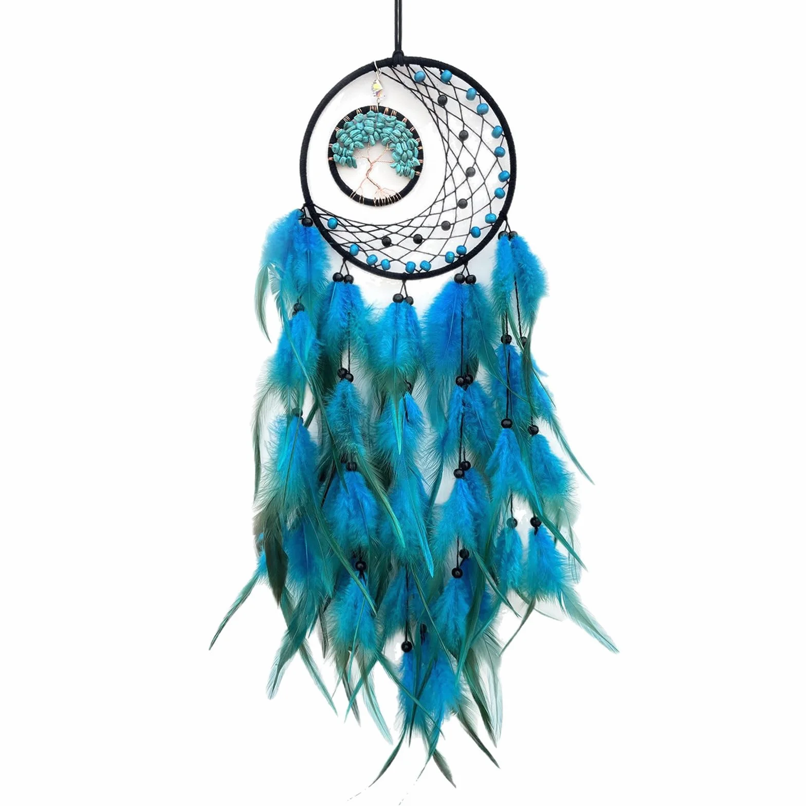 Blu Dream Catcher Acchiappasogni Piume Decorative Appendere Decorazione Casa Parete Regalo