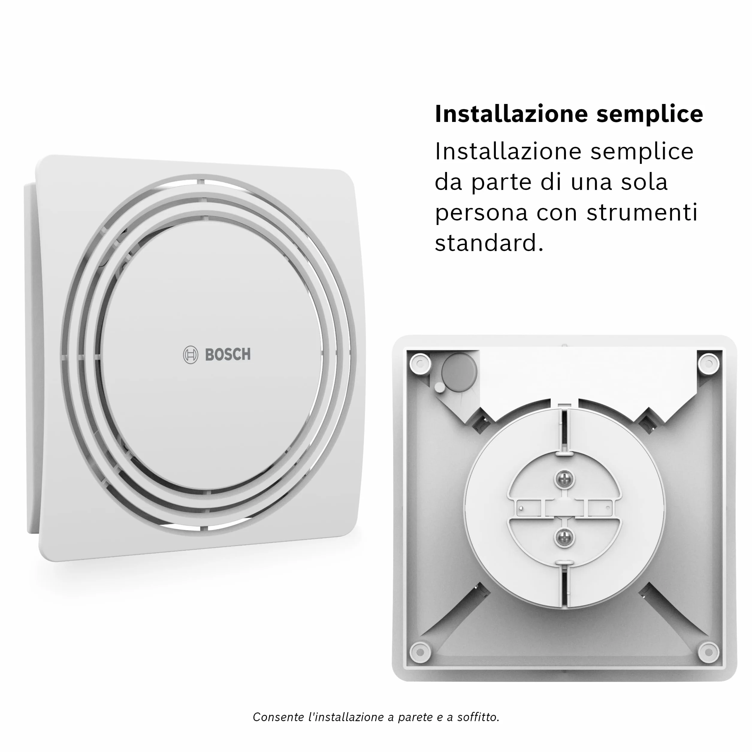 Bosch Aspiratore Silenzioso da Bagno 1900 DH 100mm con Sensore di Umidità e Timer