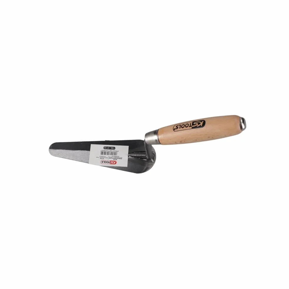 KS Tools 144.0132 - Cazzuola triangolare, con impugnatura in legno, 140 mm
