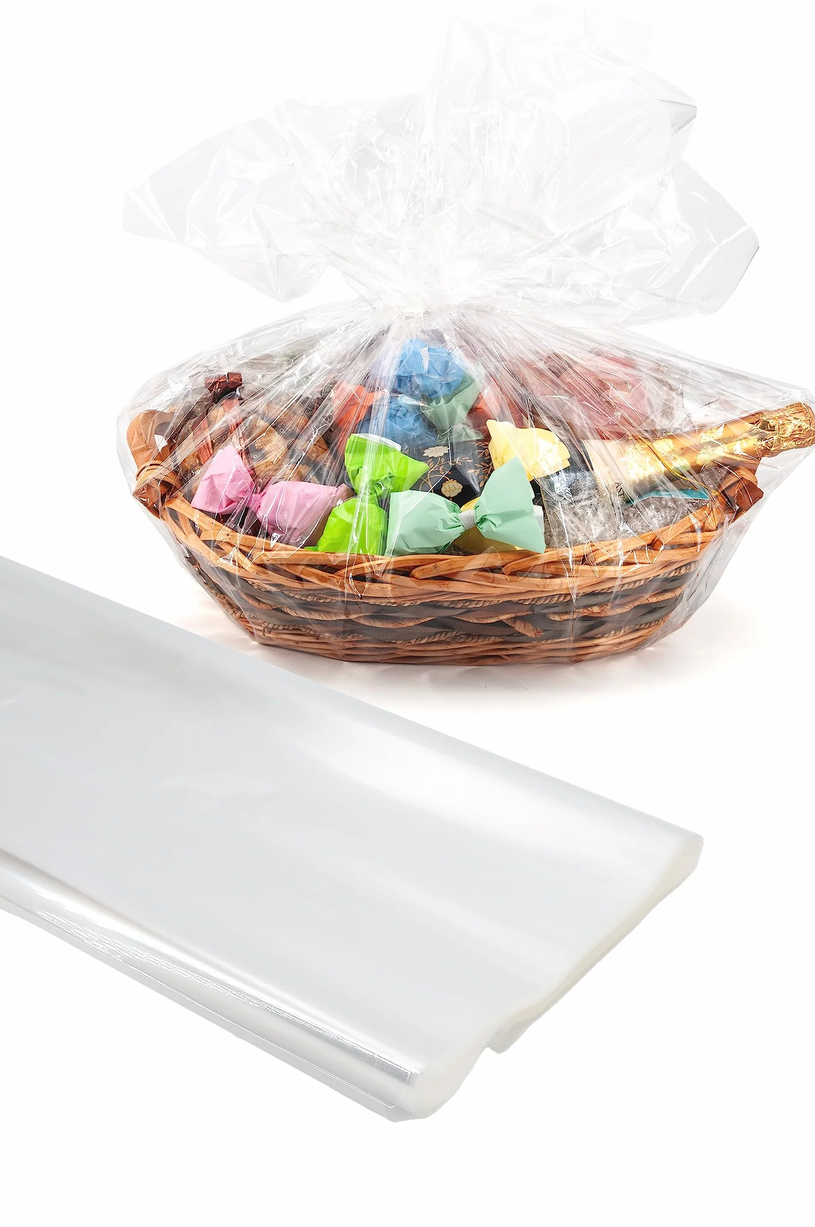 Fogli Cellophane Trasparenti per Confezioni 100x130 cm, 25 pz, carta trasparente per cesti regalo