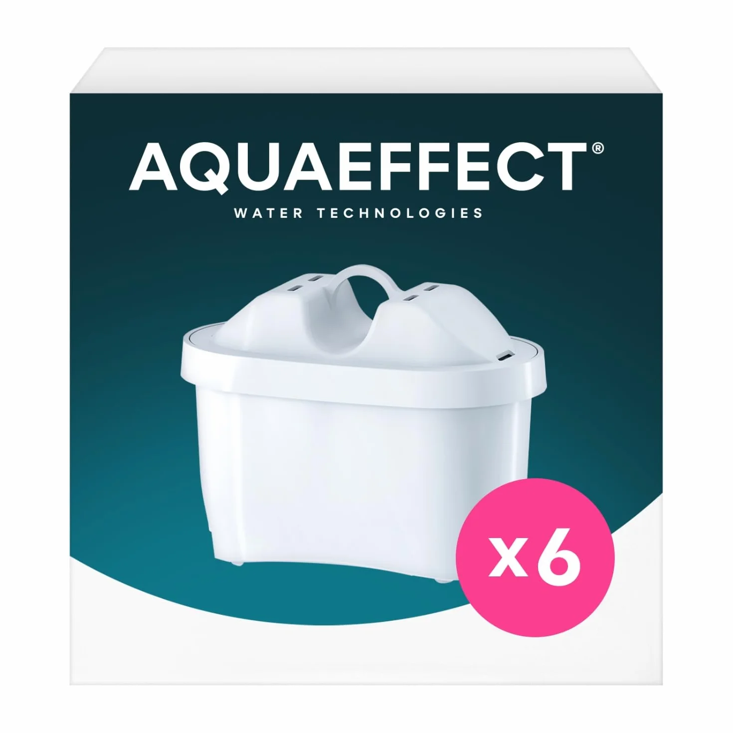 AQUAEFFECT MAX+ Filtri per Acqua Compatibili con Grandi Marchi - Confezione da 6