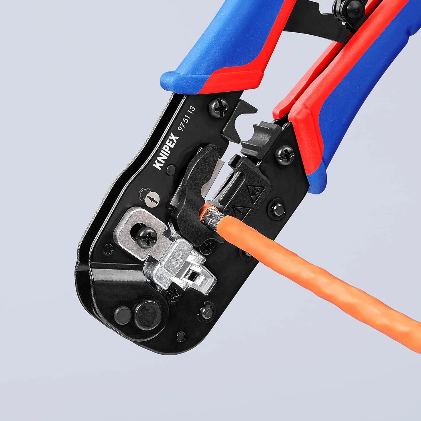 KNIPEX Crimpatrice per connettori tipo western RJ45 con impugnature multicomponente 190 mm, 97 51 13