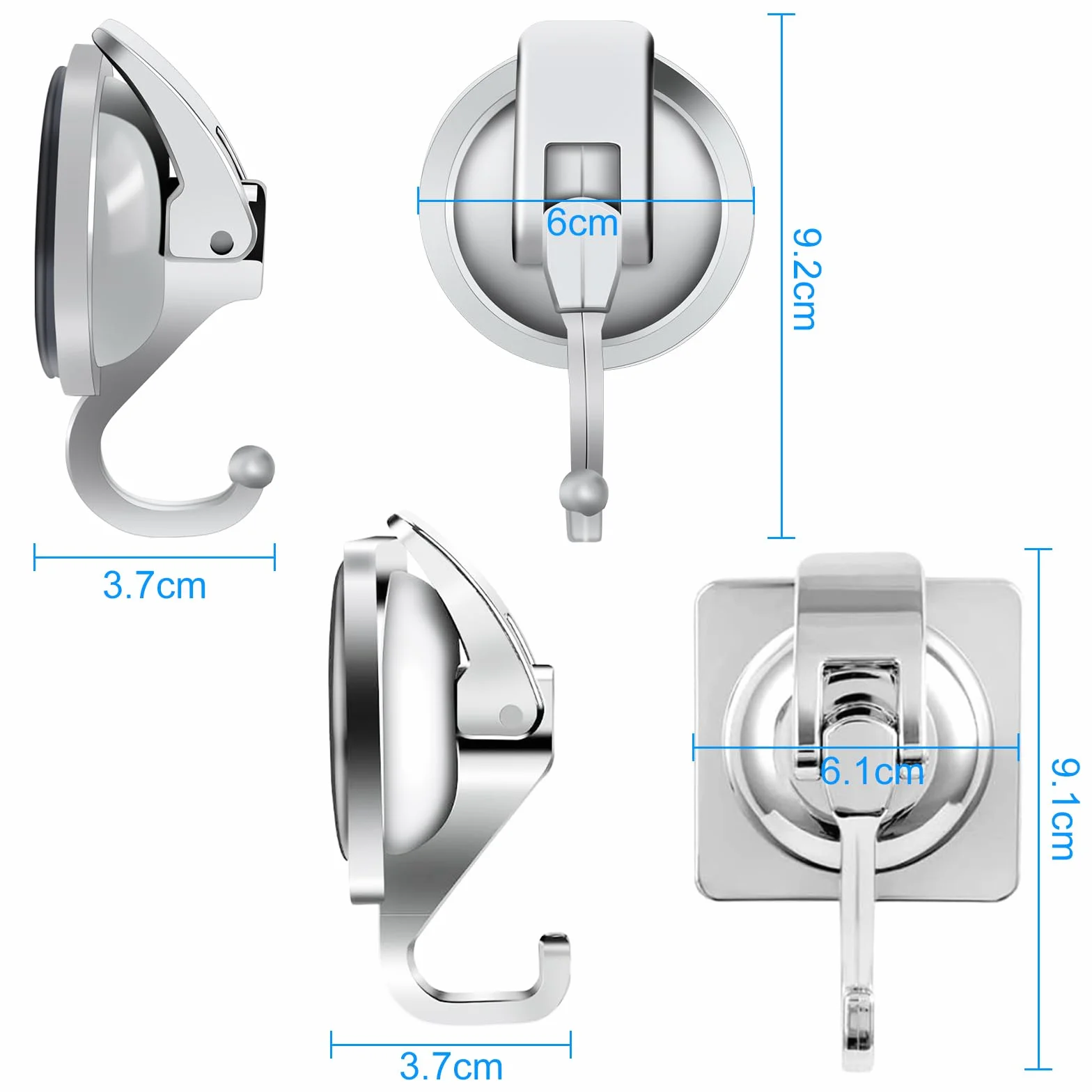 Ganci Ventosa 5KG per Bagno Doccia Cucina Resistenti Senza Foratura Portasciugamani 2 Pezzi