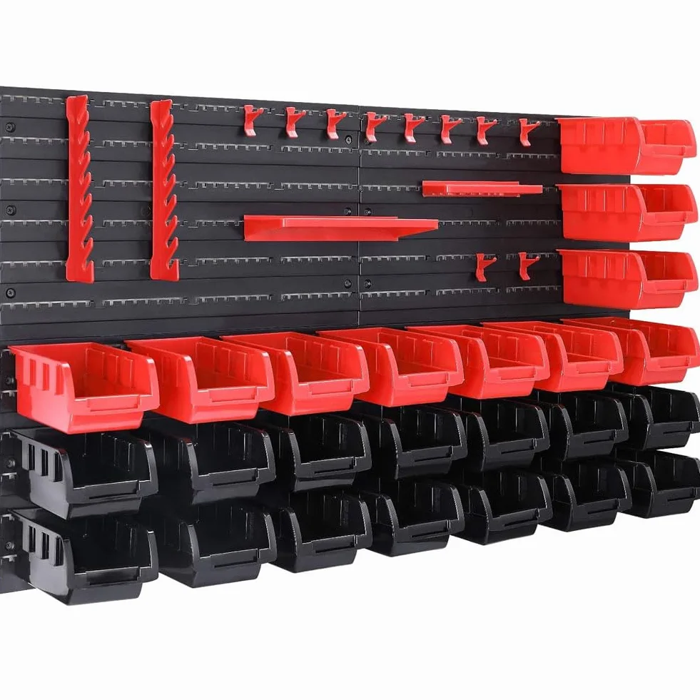 BAKAJI Pannello Da Parete 45pz con Box Portautensili e Stand Attrezzi 95 x 54 cm Montaggio a Muro