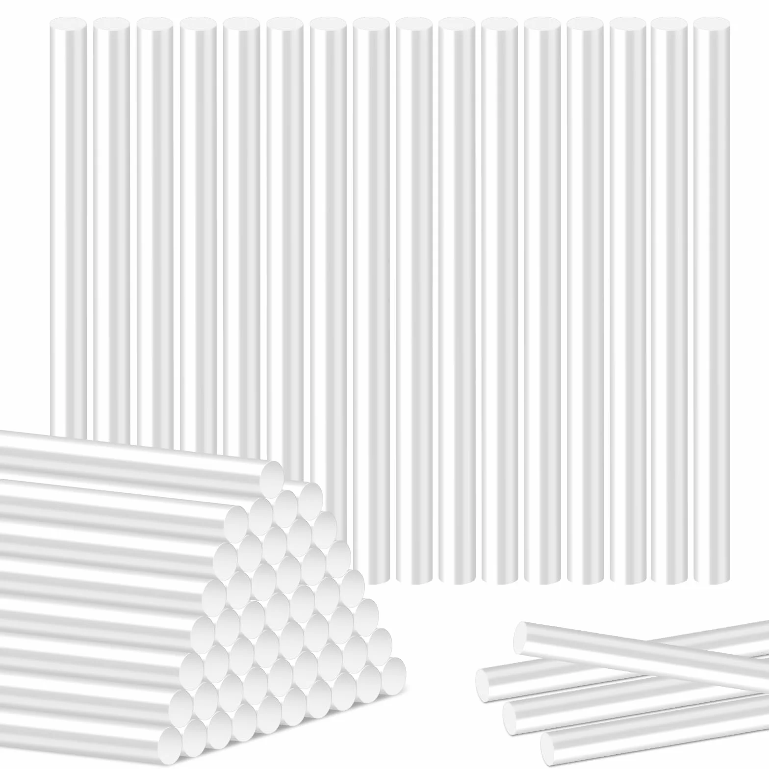 Ainiv 50 Pezzi Stick Colla a Caldo 7 x 100 mm, Bastoncini Trasparenti per Pistola Colla a Caldo, Colla a Caldo Bastoncini per Fai da Te, Artigianato, Riparazioni Domestiche e Fissaggio