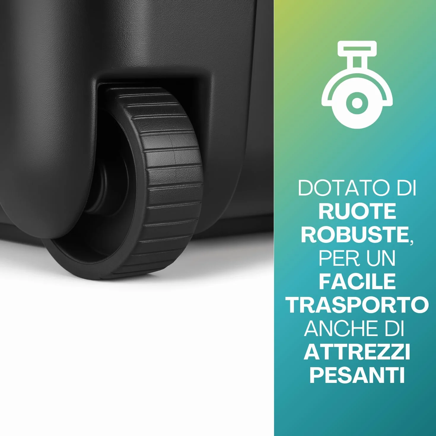 Paluplus Box Attrezzi con Ruote 79x52x52 cm 150 Litri Nero con Chiusura a Scatto -5940F-6,9