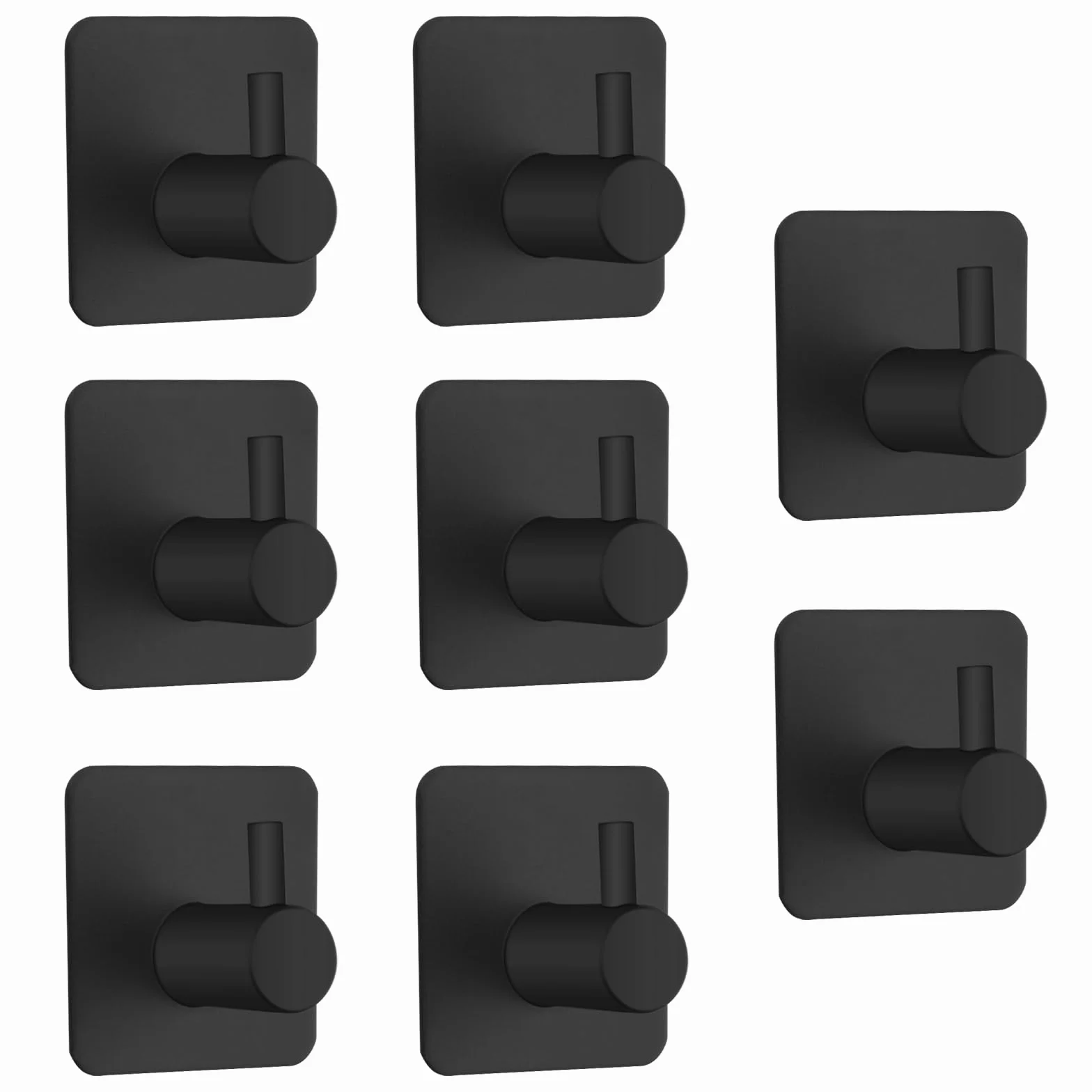 Appendiabiti Da Parete Ganci Adesivi Bagno Nero 8 Pezzi