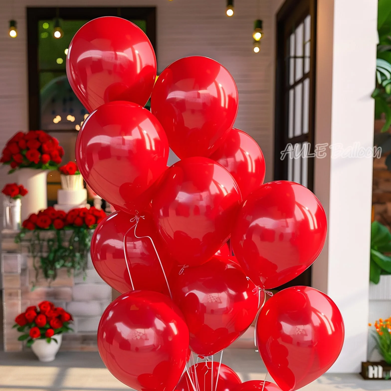 AULE Palloncini Rossi Lattice 50 Pezzi 30cm Rosso Latex Spessi Feste