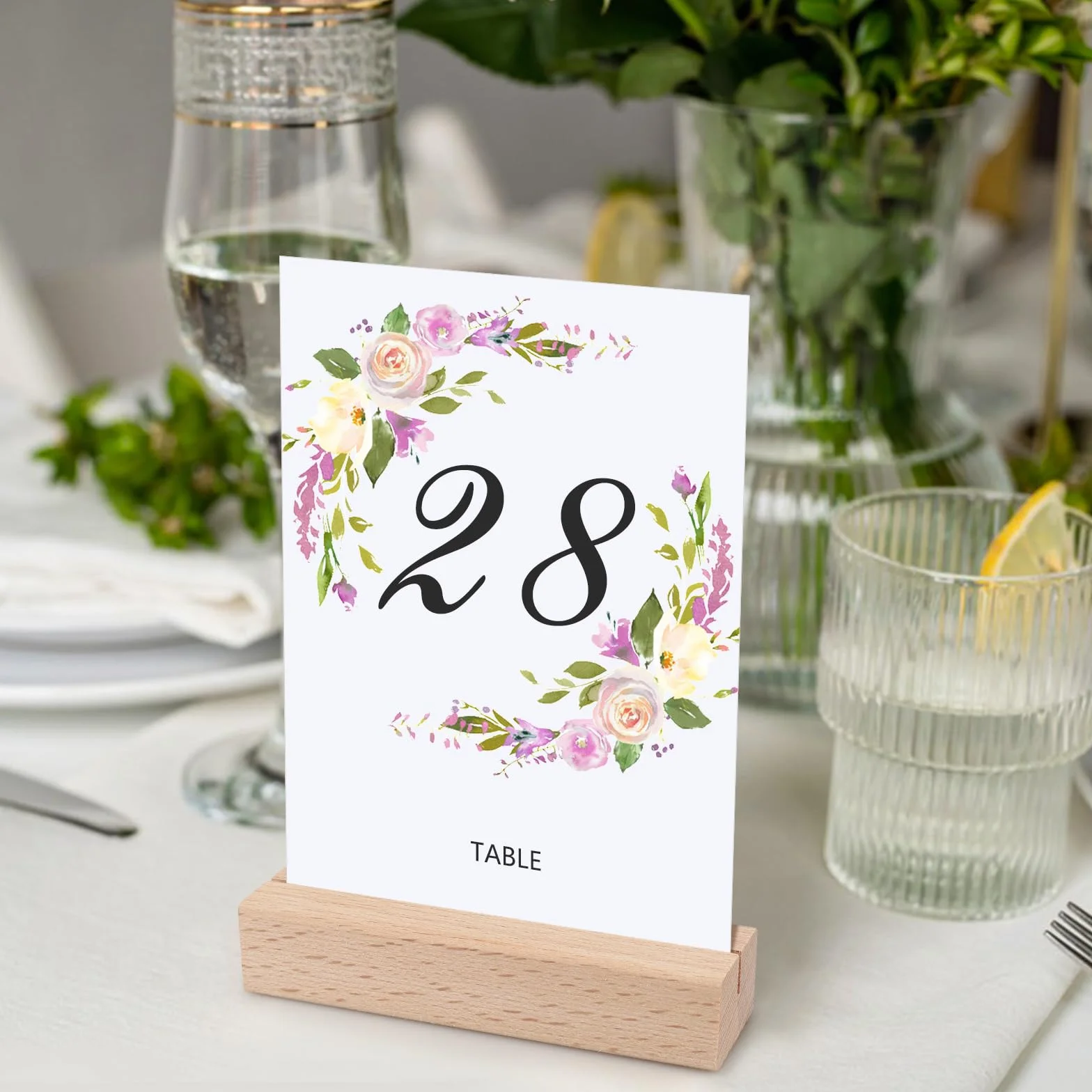 20 Pezzi Supporti in Legno per Carte, Rettangolari per Decorazione Eventi di Festa