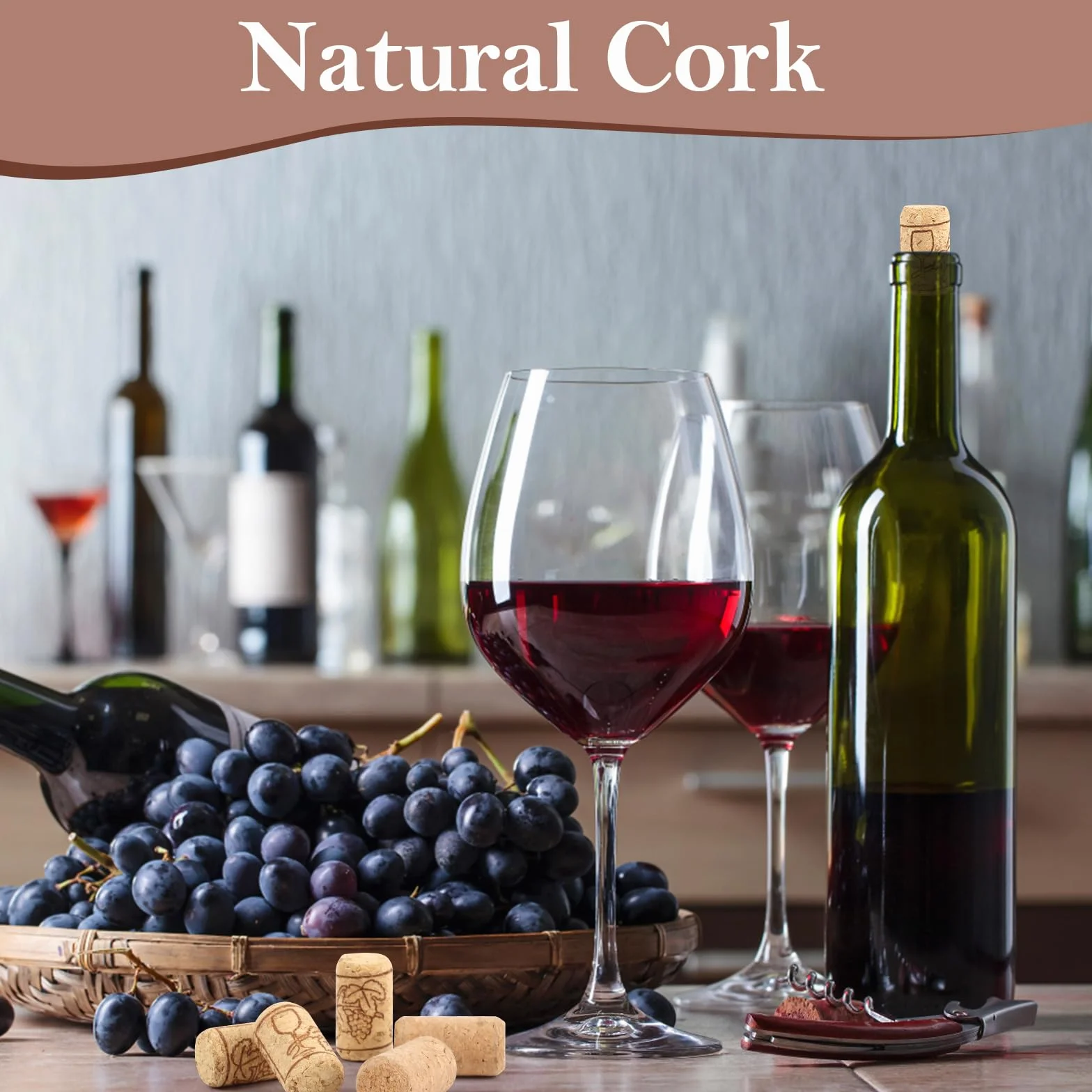 Tappi di Sughero per Bottiglie di Vino, 25 Pezzi, Sughero Naturale Riutilizzabile per Vino e Decorazioni