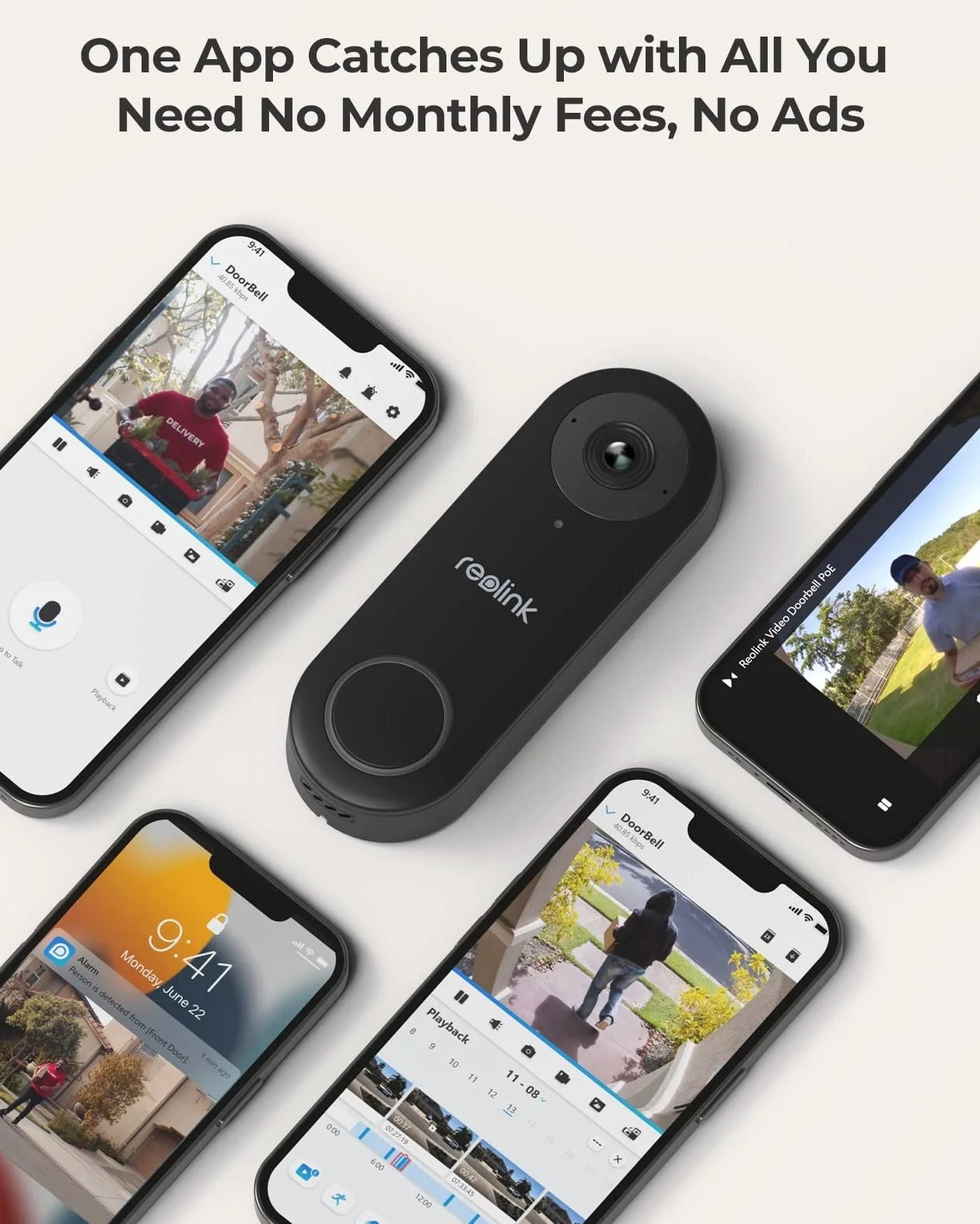 Reolink 5MP Videocitofono PoE con Chime, Vista 180°, Rilevamento Uomo, Audio Bidirezionale, Nero (Ricondizionato)