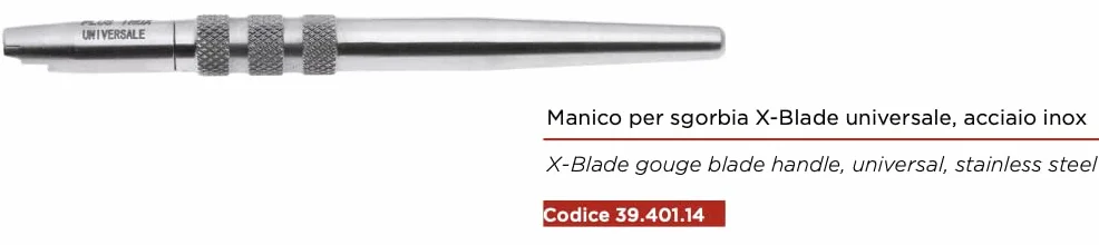BLUE FARM | Manico per sgorbia X-Blade universale, acciaio inox 39.401.14