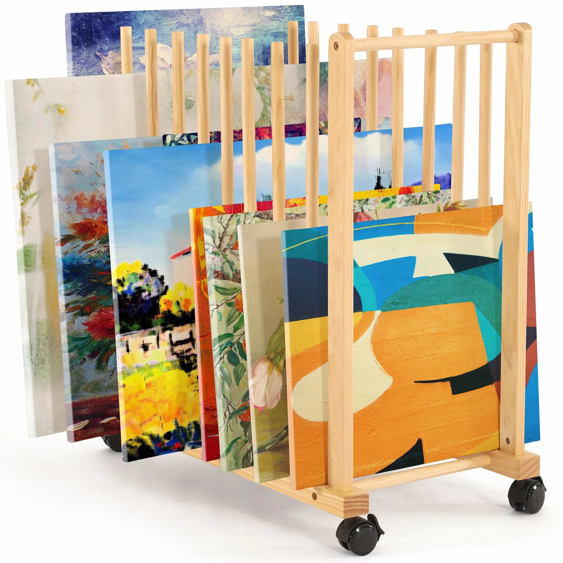 VISWIN Art Storage Rack, Art Canvas Storage, Canvas Boards Rack Art Storage con maniglia e ruote piroettanti per tavolo da disegno, pannello, blocco di carta per studi d'arte, opere d'arte, gallerie.