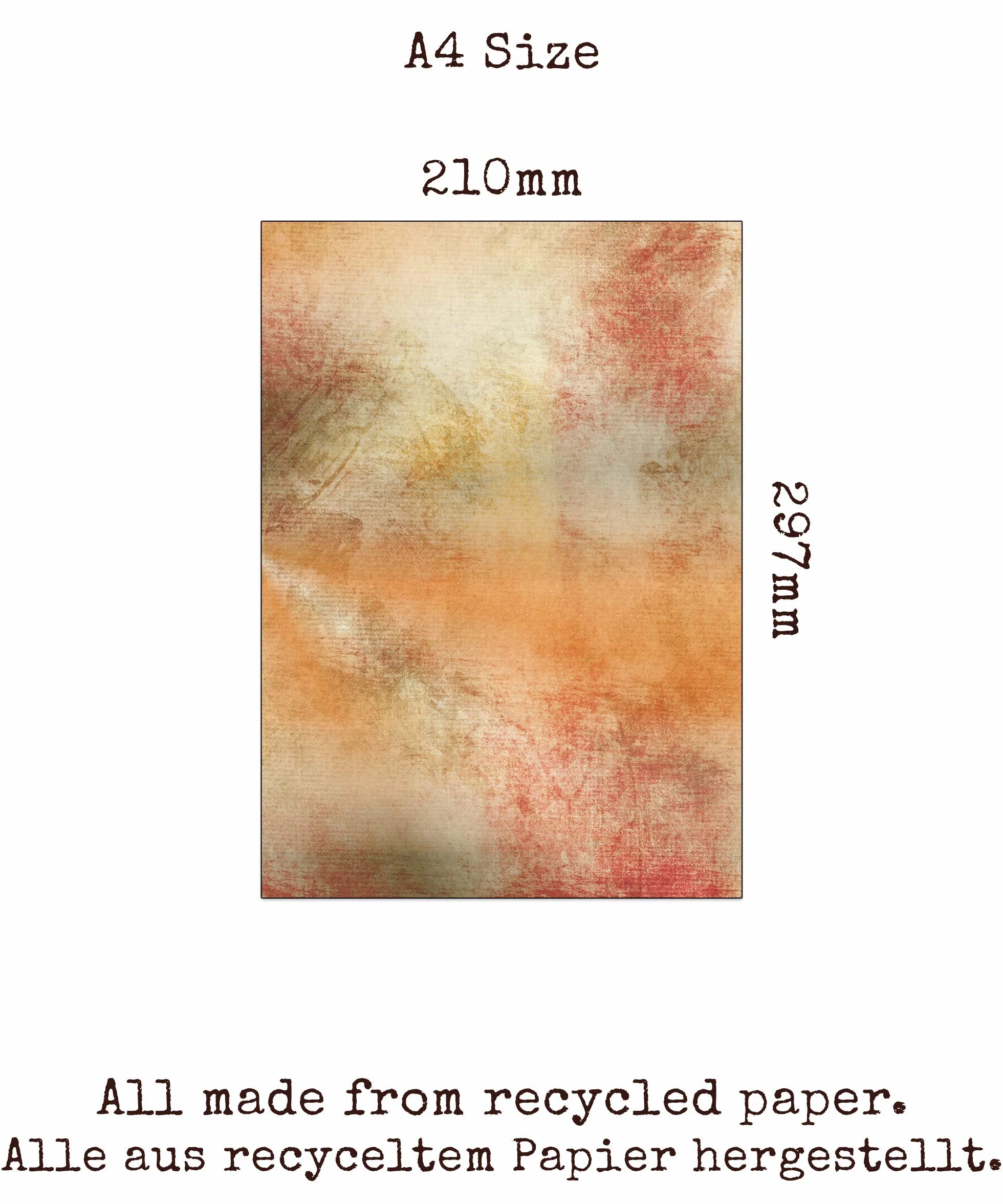 60 fogli (6 fantasie, 10 di ciascuno) x A4 vintage pergamena di carta riciclata (80 g/m²)