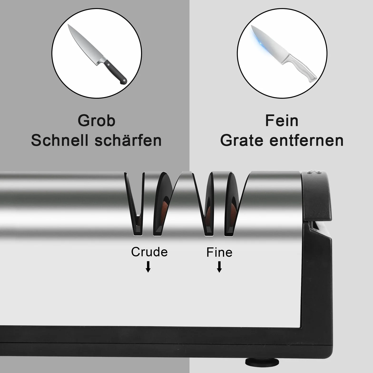 SOARFLY Affilacoltelli Elettrico in Acciaio Inox, Affilacoltelli Professionale di Alta Precisione, Veloce ed Efficiente, Affilacoltelli Multifunzionale per Coltelli da Cucina