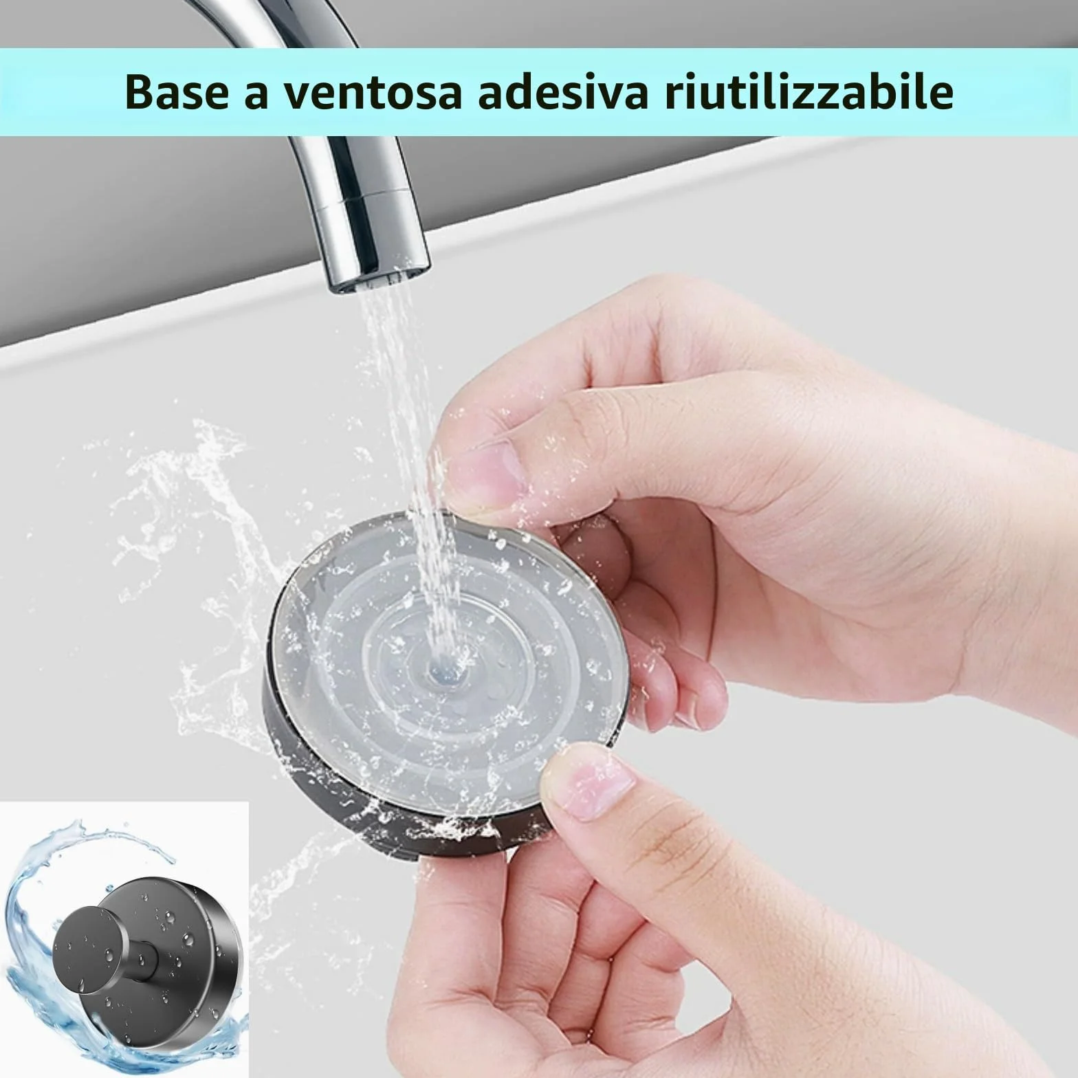 Ganci a ventosa in acciaio inox per asciugamani, rimovibili senza fori, 4 pezzi (argento)