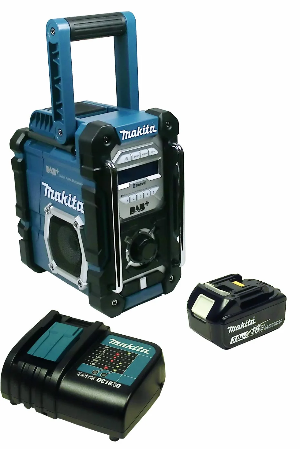 Makita DMR 112 Radio da cantiere con DAB+ e Bluetooth + batteria 3Ah e caricatore