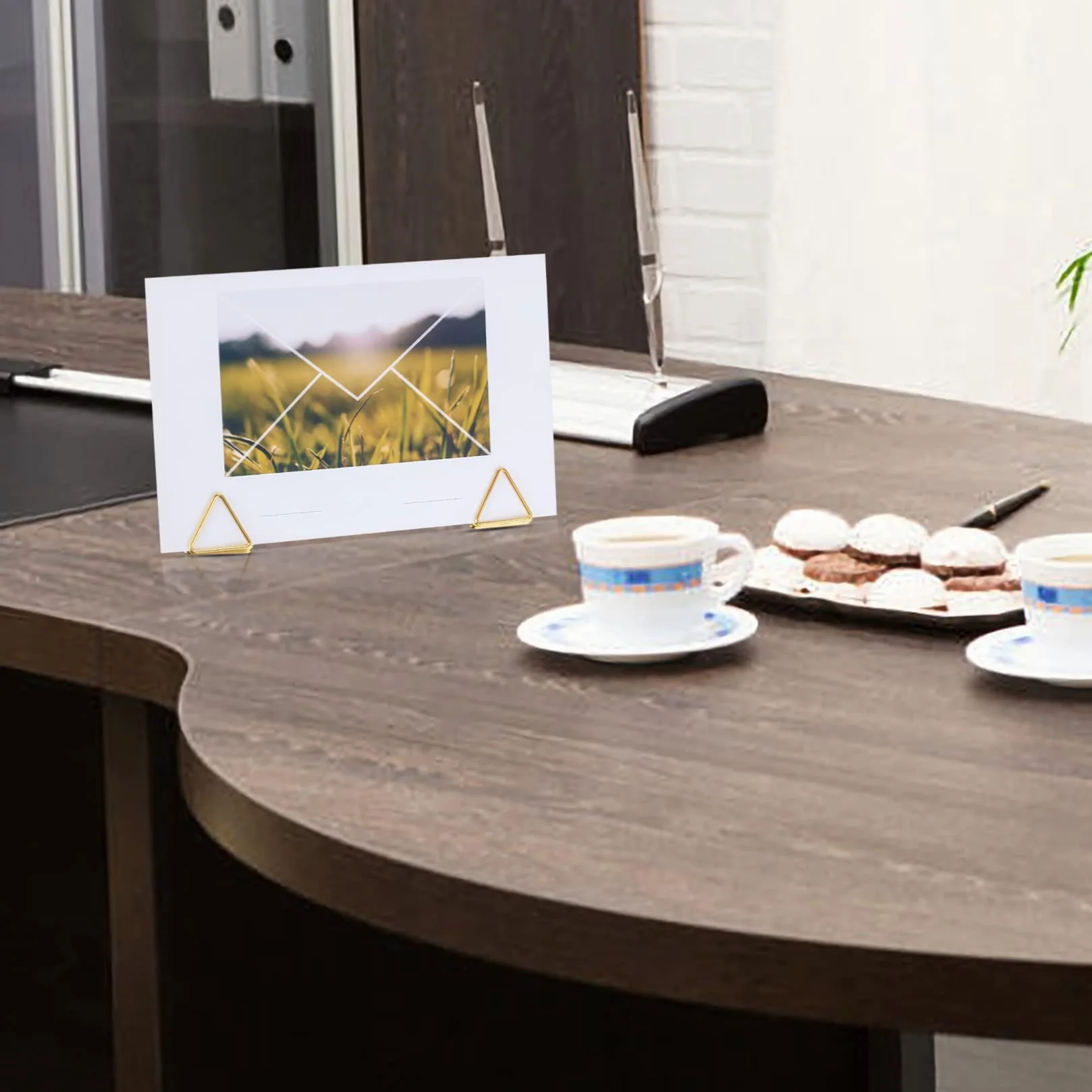 40 Pezzi Segnaposto Porta Carte da Tavolo, Memo Clip Carta, Portafoto Memo Clip Supporto Numero Tavolo Triangolo per Matrimonio, Festa, Ufficio, Ristorante, Scuola