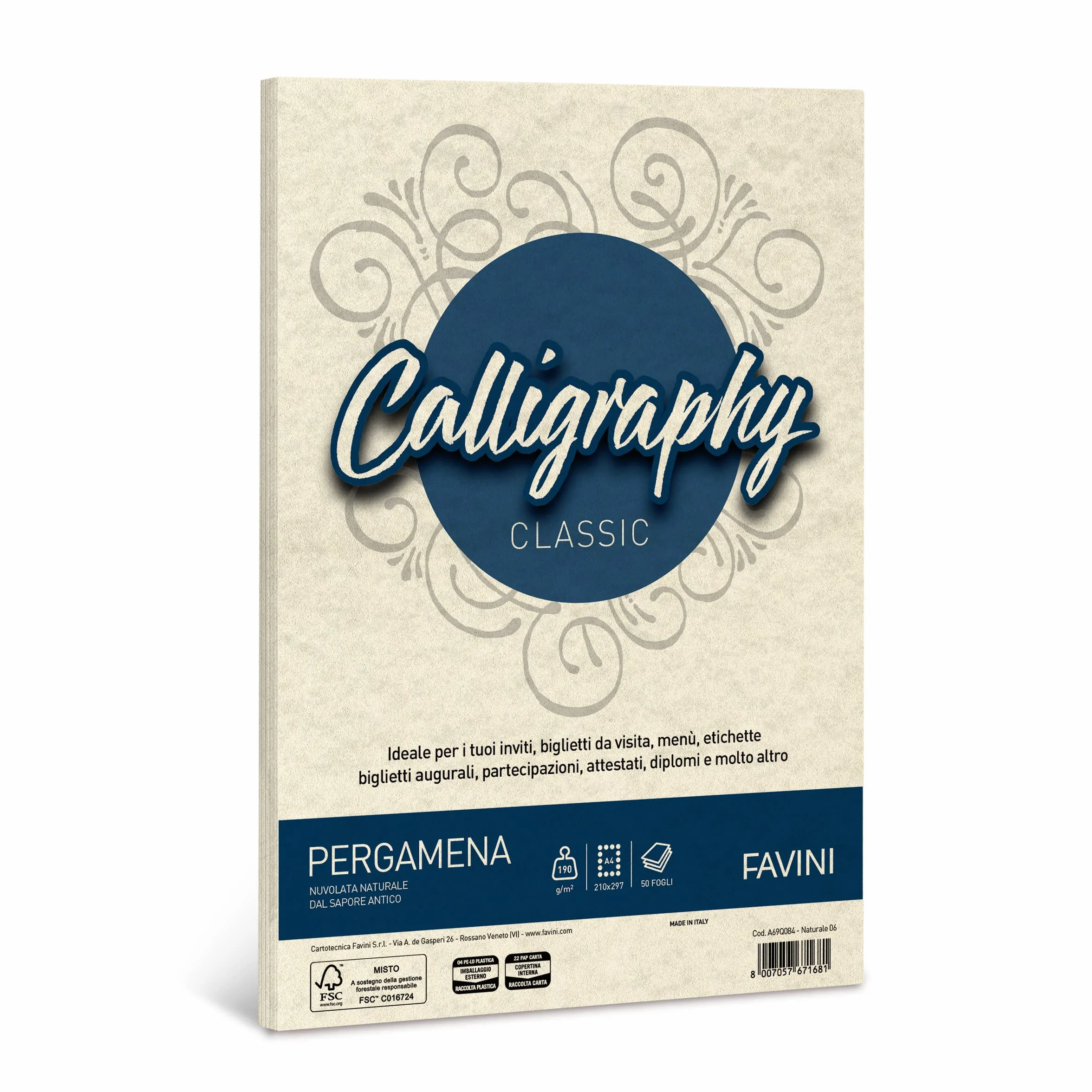 Favini A69Q084 Calligraphy Pergamena Liscio