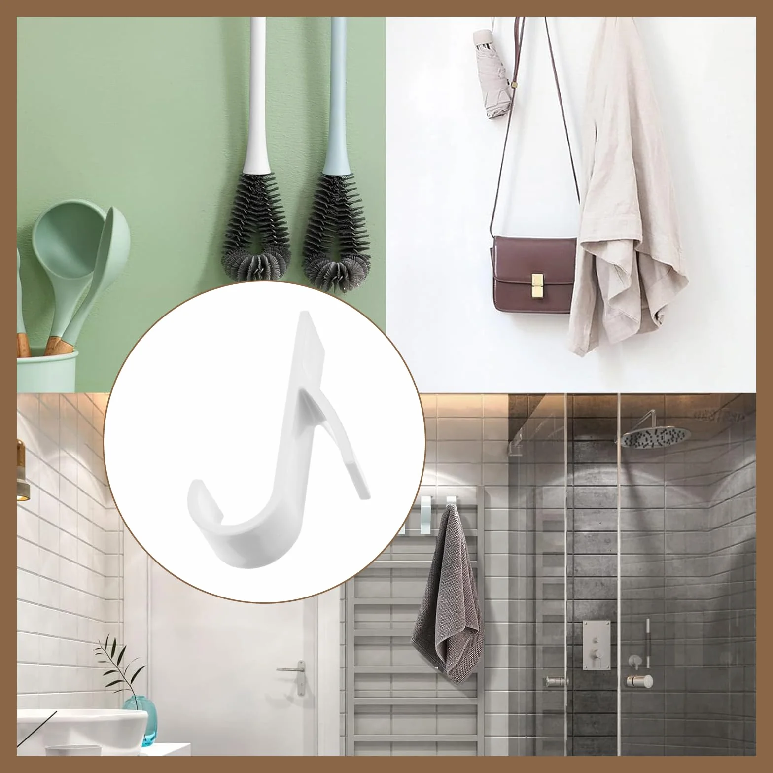 8 Pezzi Ganci per Termoarredo Bagno,Gancio per Termosifoni Accappatoio, Appendini Termoarredo Bagno, Appendi per Scaldasalviette,per Accappatoio, Vestiti e Asciugamani,Bianc