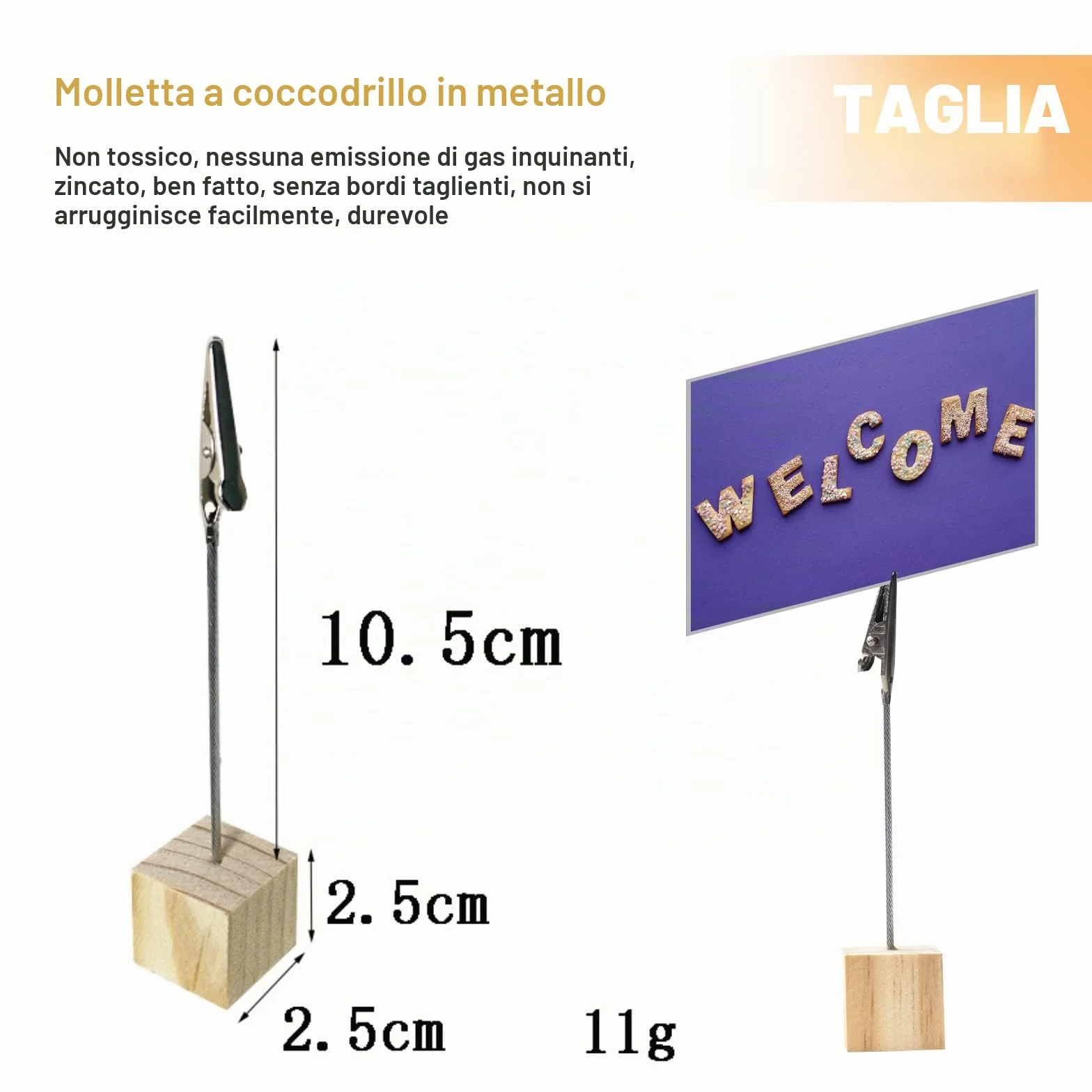 20 Pezzi Portafoto con Mollette Clip Portafoto Porta Memo Porta Segnaposto Clip e Base in Pino Per Feste Negozio di Ristoranti Cartellino Prezzi Numero di Tavolo