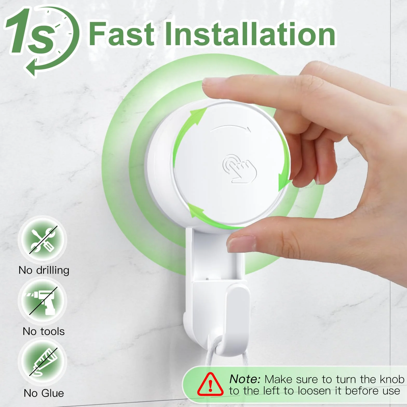 Ganci a Ventosa in Plastica 5KG Bianco, Gancio a Parete Forte, Porta Asciugamani da Bagno Impermeabile