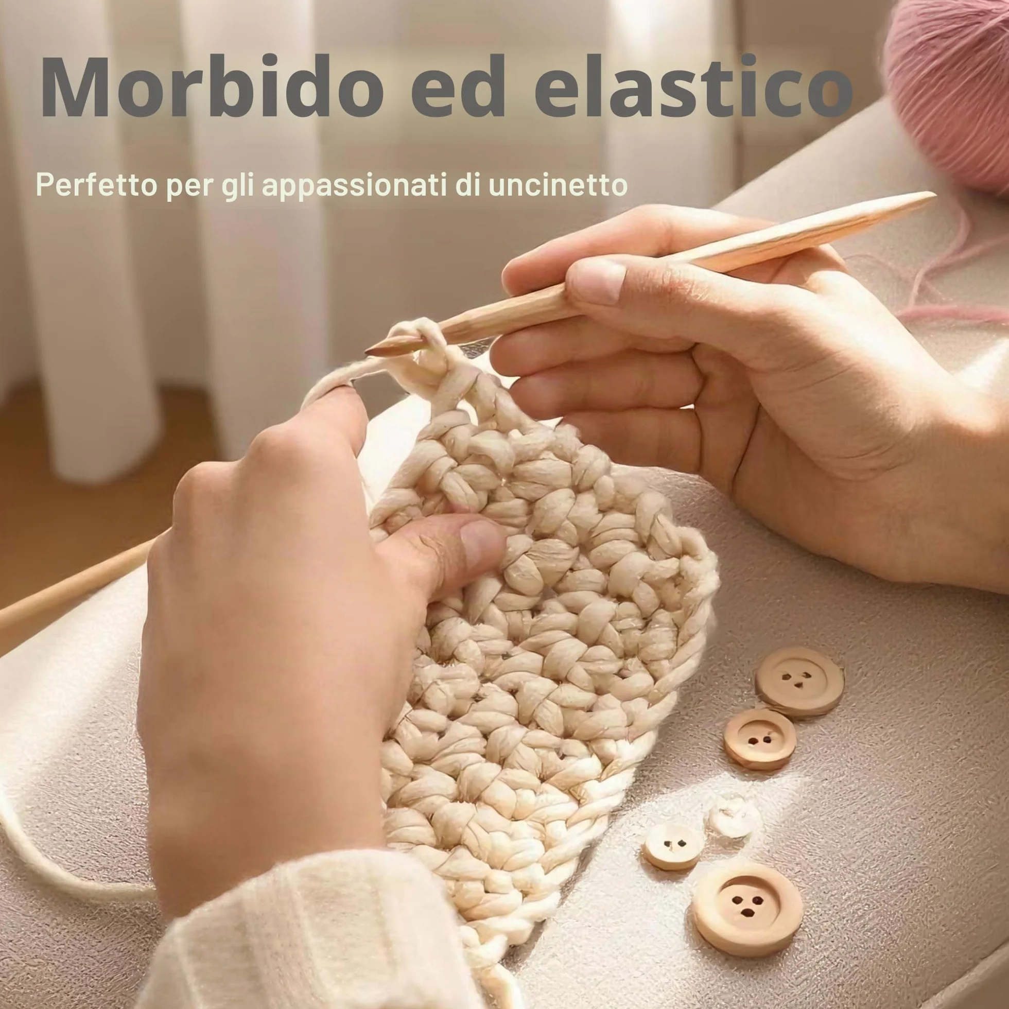 Vincona Fettuccia per Borse a Uncinetto 2x200g, Cordino per Borse Uncinetto, Adatto per Borse all'uncinetto, Cestini, Arazzi, Decorazioni per la Casa, Artigianato fai da te-Beige albicocca 16