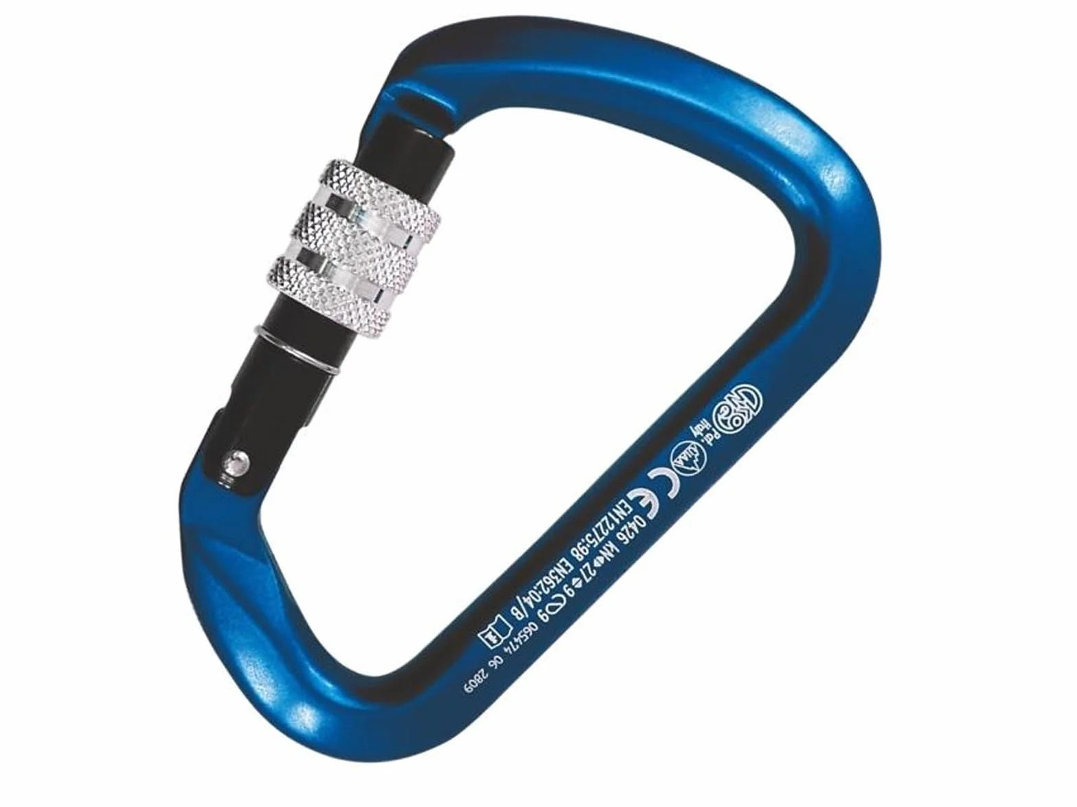 Moschettone in Alluminio Kong Keylock Apertura Extra-Large 27 kN Arrampicata Alpinismo CE EN 12275