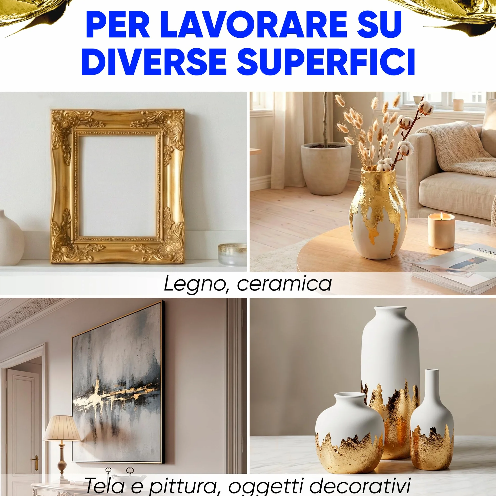 Missione per Foglia Oro 50 ml – Colla per Foglia Oro a Base Acqua per Metallo in Foglio e Scaglie Metalliche | Missione per Doratura Decorazioni e Progetti DIY | Trasparente Dopo l'Asciugatura