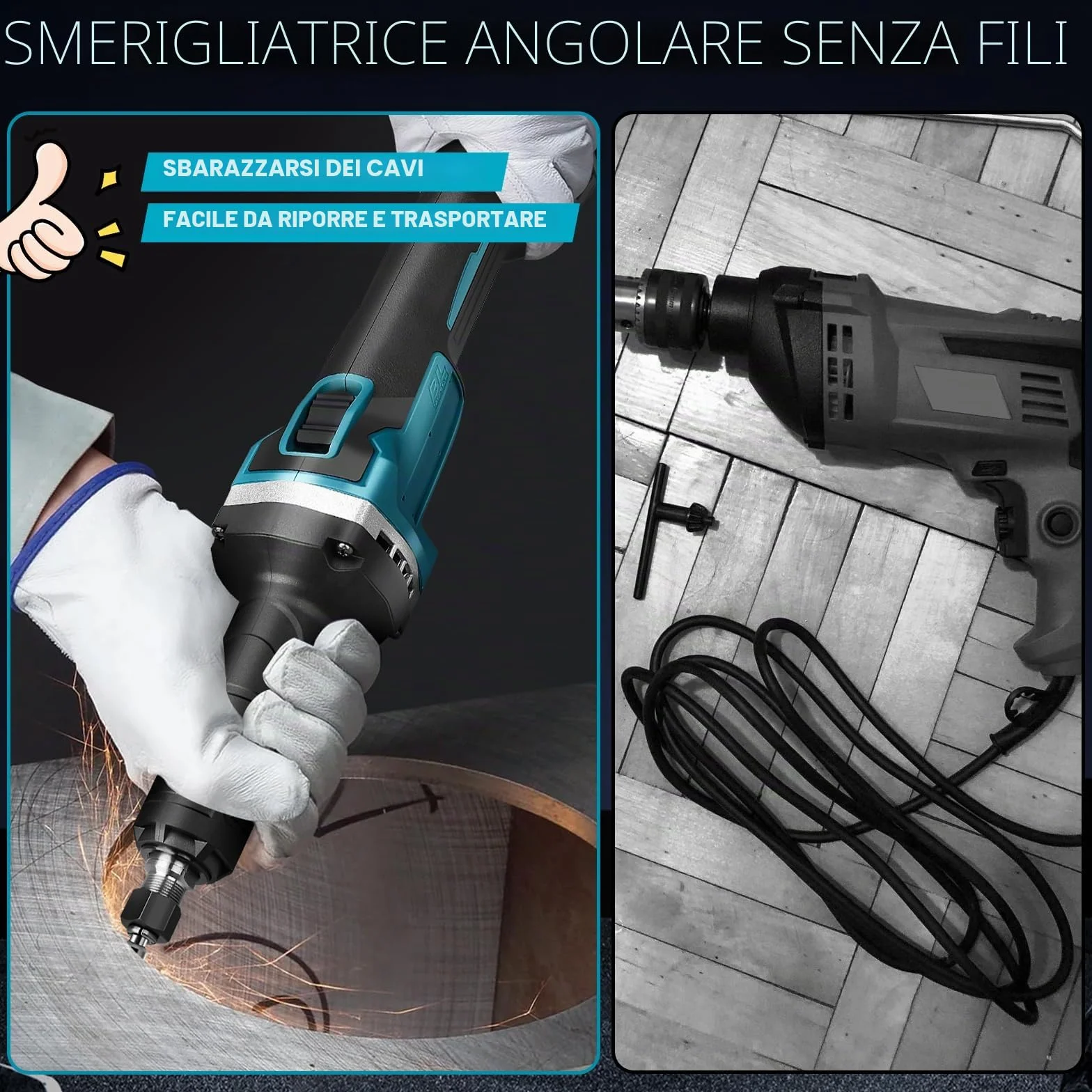 Smerigliatrice Dritta a Batteria Makita 18V, Senza Spazzole, Mandrino da 6 mm e 4 Velocità Variabili (Senza Batteria)