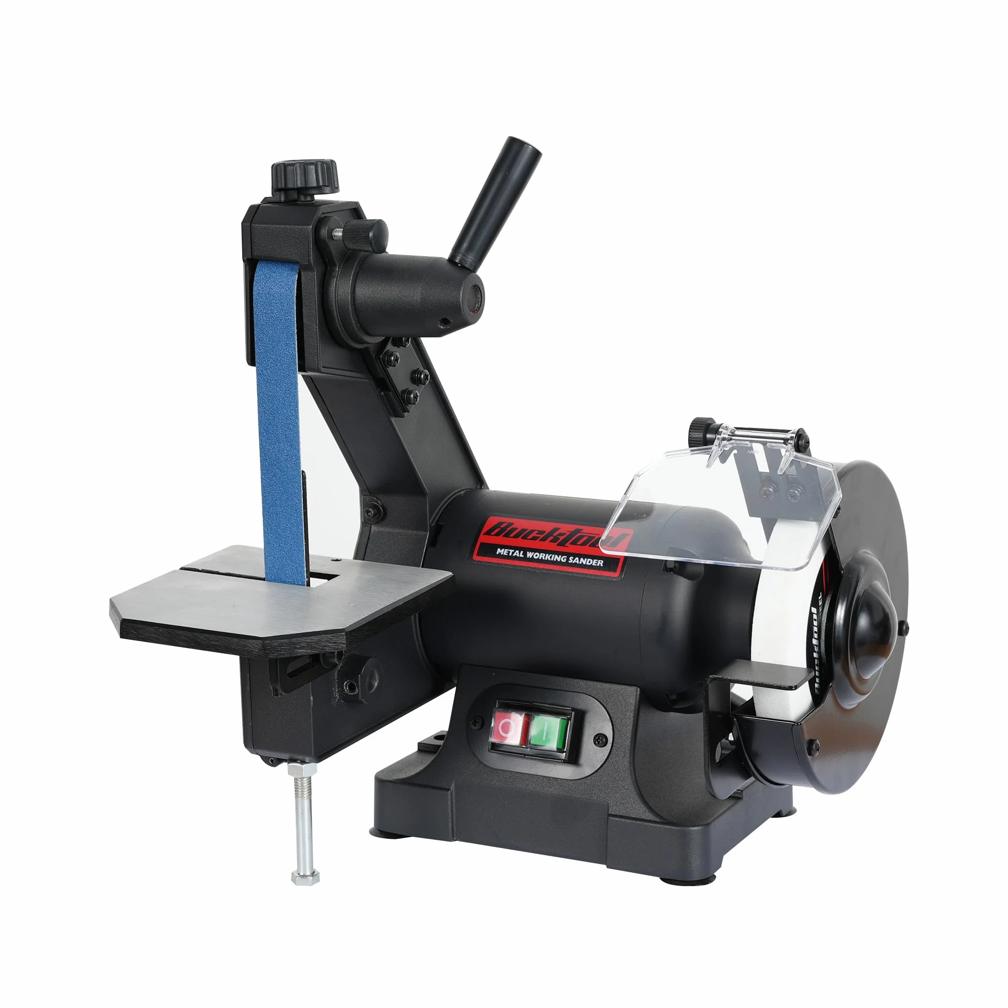 BUCKTOOL Levigatrice a nastro e mola combinata, 250 W, nastro 25,4 x 762 mm e disco da 150 mm, levigatrice a nastro in metallo