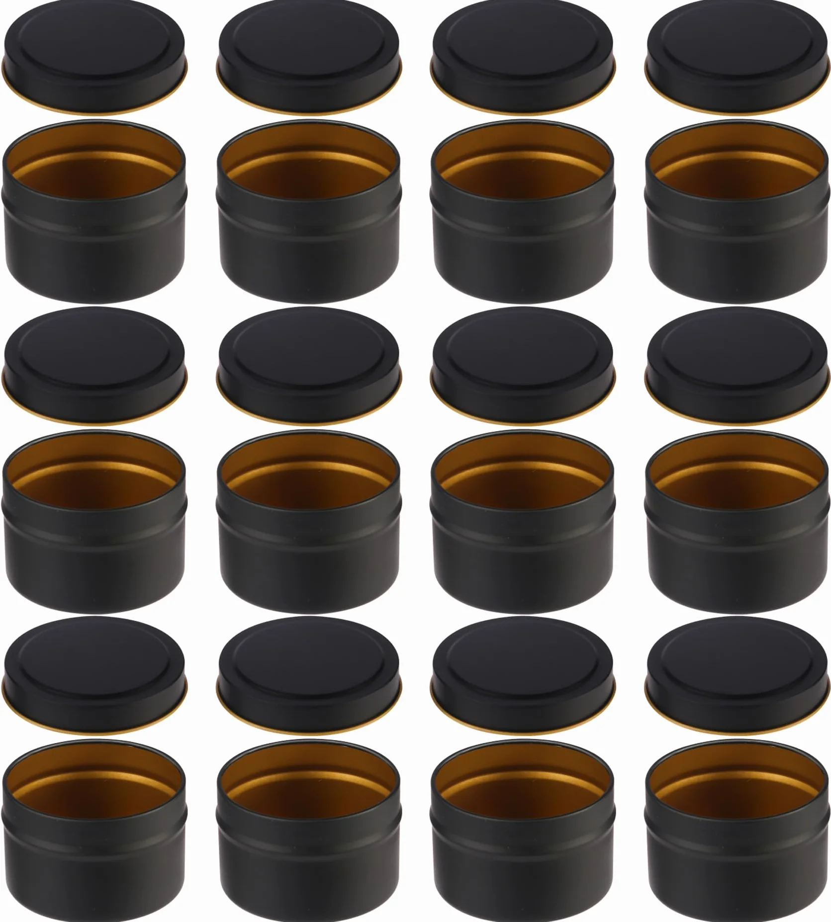 12 Pezzi Portacandele con Coperchio - Contenitori Decorativi Rotondi In Metallo per Fabbricazione Di Candele, Spezie, Gioielli, Polveri, Caramelle, Unguento - Barattoli Vuoti Fai Da Te